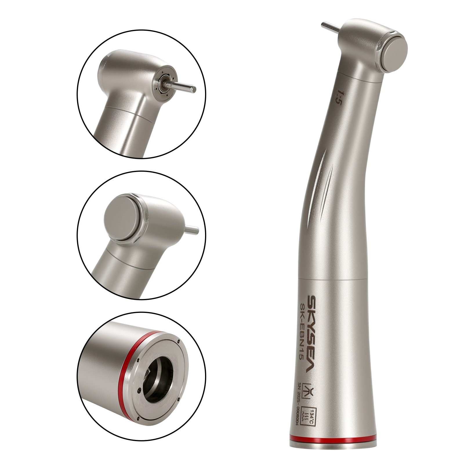 Dental 1:5 Increasing Contra Angle Handpiece 4Spray Fit E-type Motor Without LED
