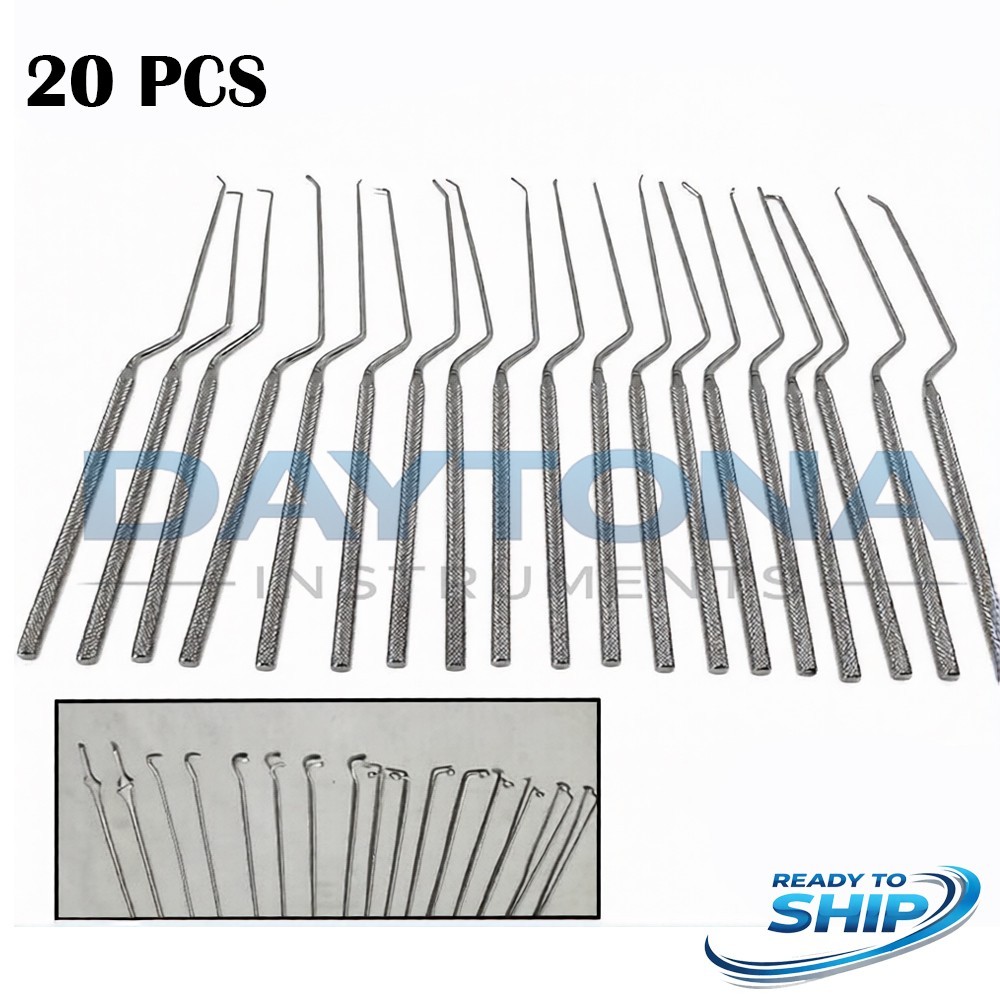 Rhoton micro Dissector Neurosurgical expanded Steel 20 PCs Set Stainless Steel