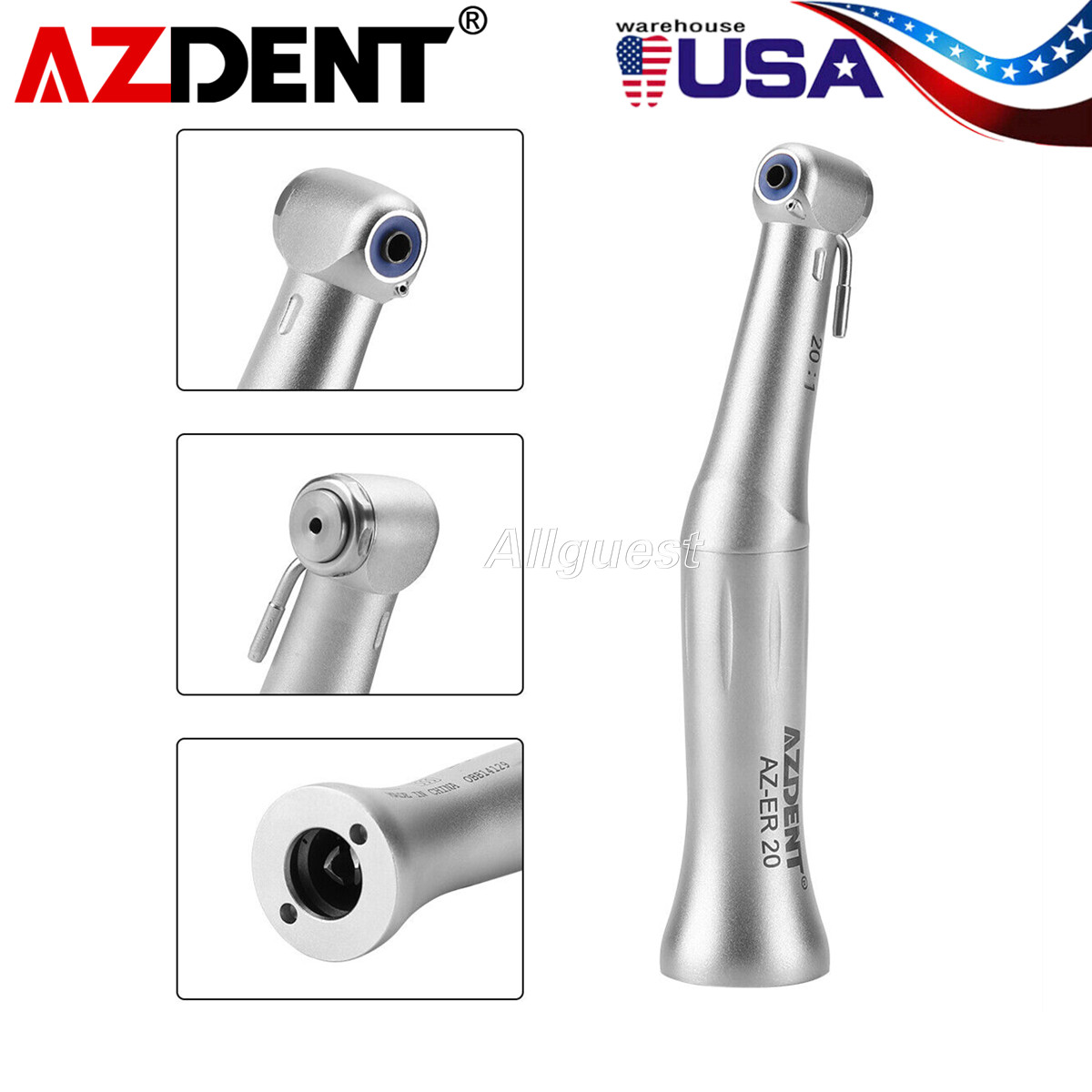 Dental Implant Handpiece 20:1 Reduction Contra Angle Fit Surgical Motor USA