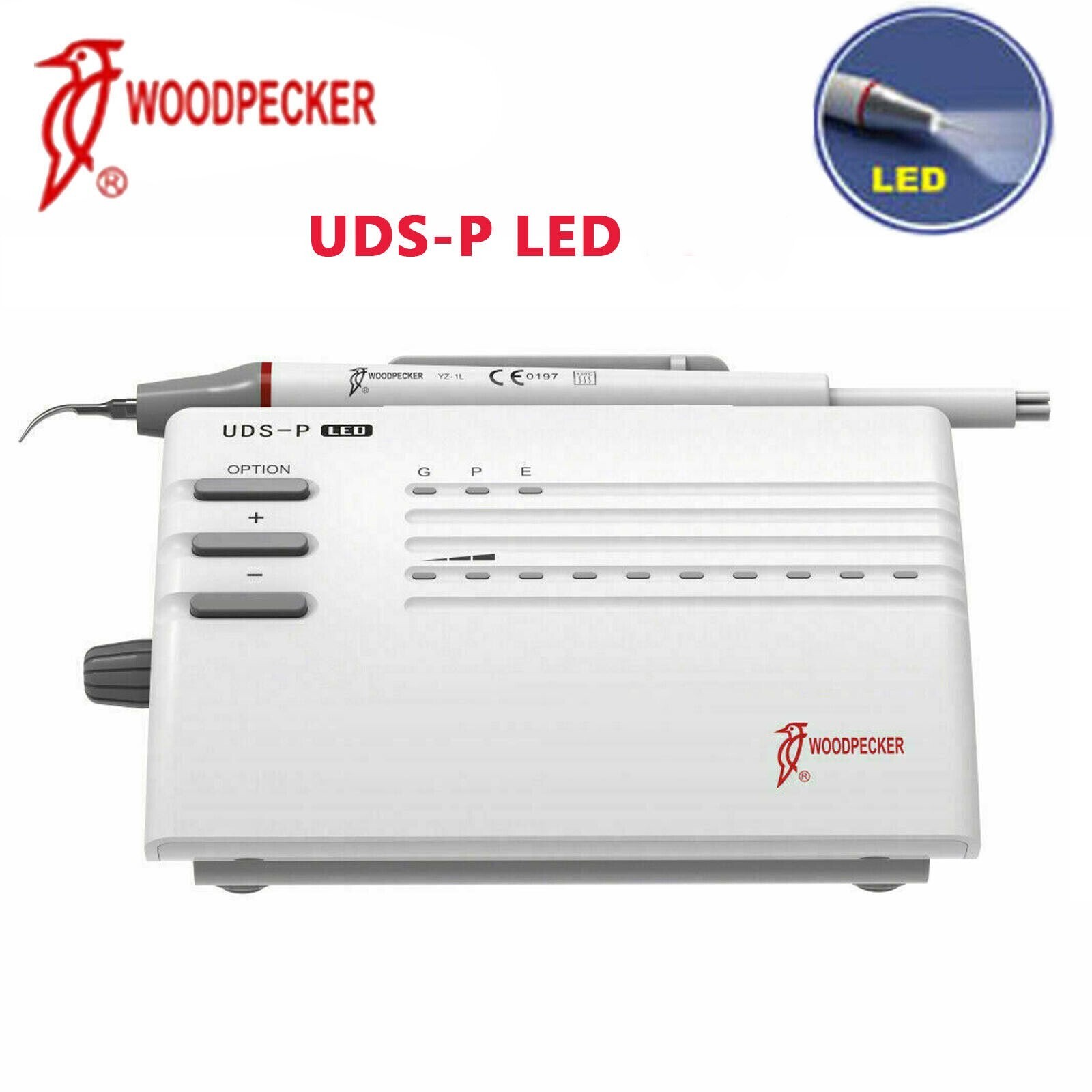 Original Woodpecker UDS-P LED Dental Ultrasonic Piezo Scaler Handpiece 6 Tips