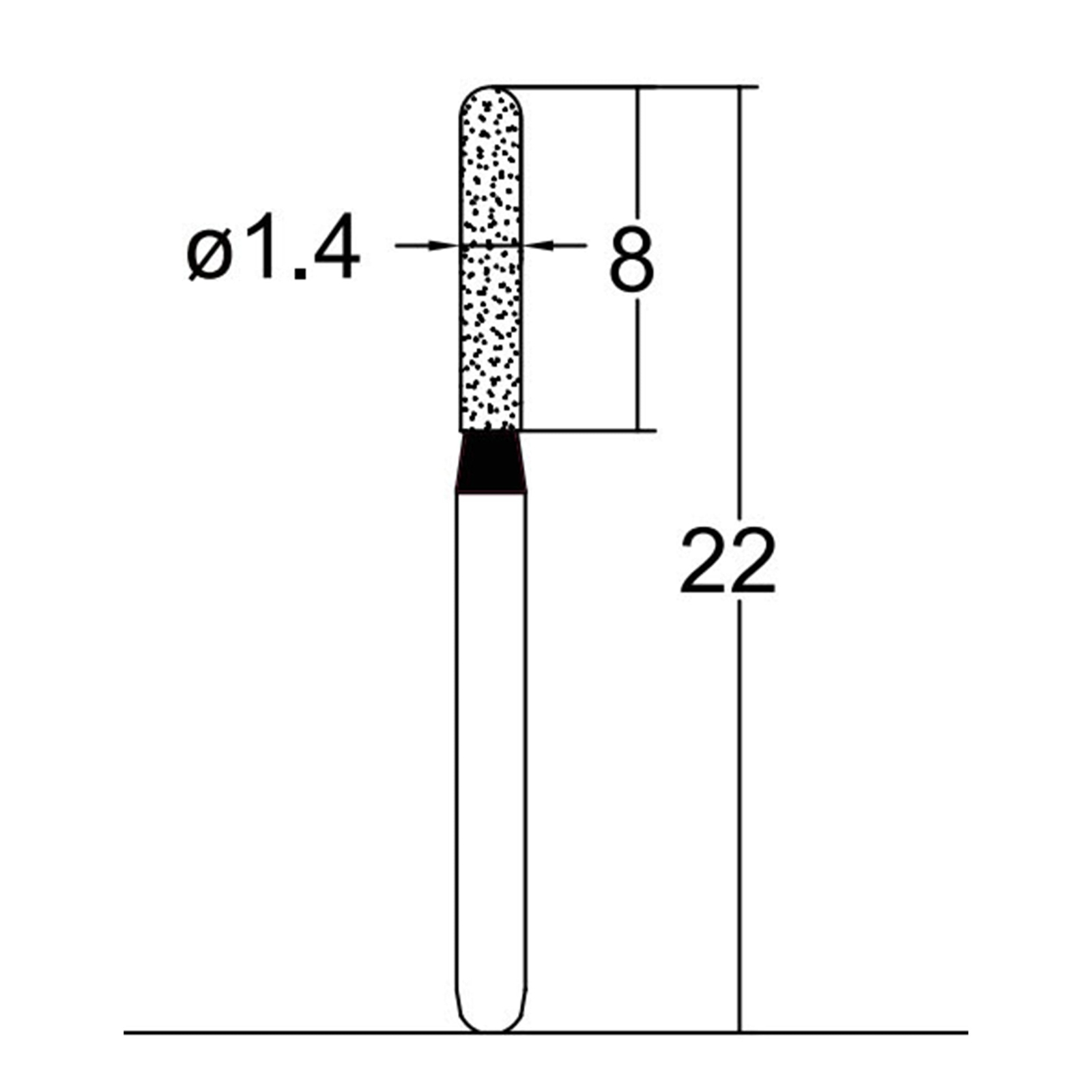 Cylindrical Hemispherical End 1.4mm Dia Xtra Coarse Diamond Bur 5/PK |1799-14EC1