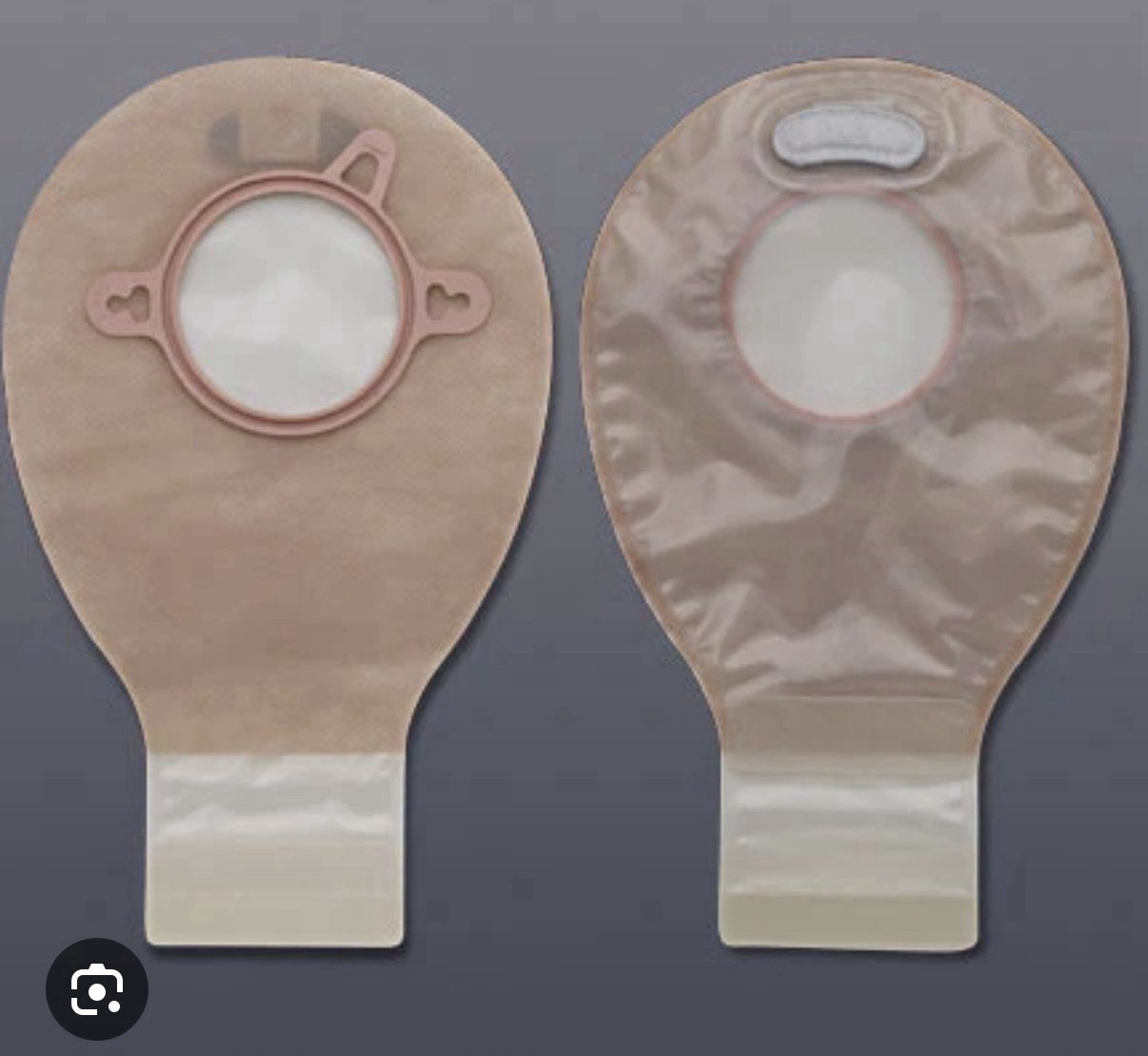 Two-Piece Drainable Ostomy Pouch Set, Beige and Transparent, Pack of 8