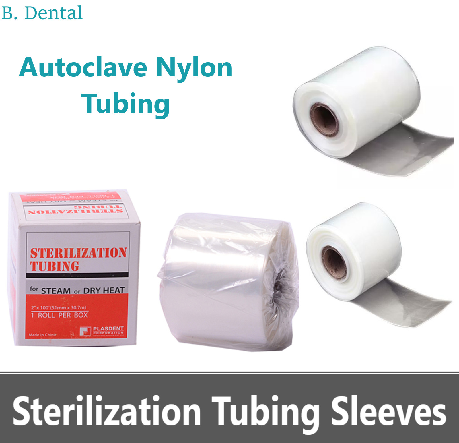 Dental Nylon Sterilization Tubing Sleeves 3″ X 100′ Roll, Up To 360 Farenheight
