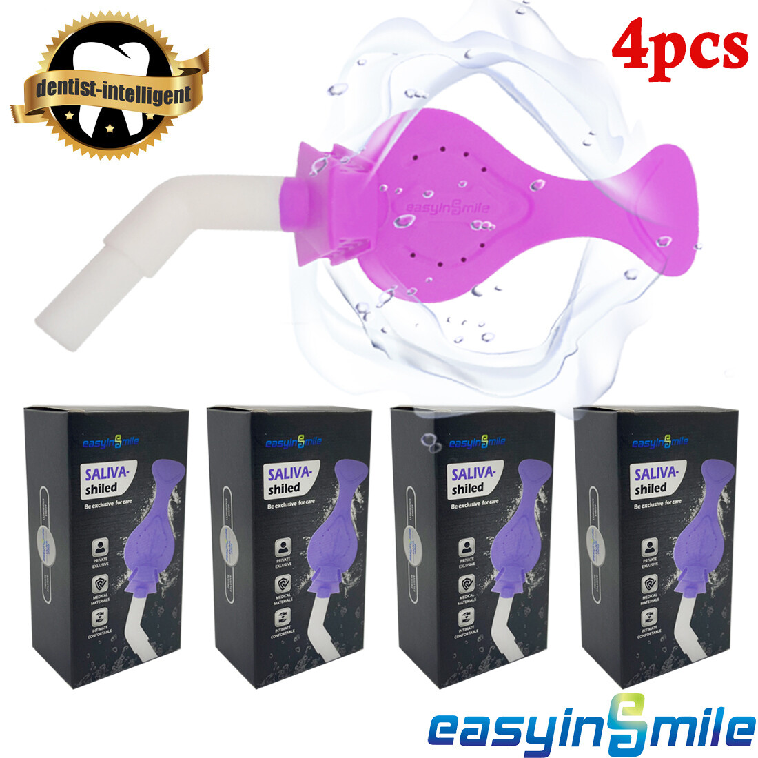 4Pc Dental Surgical Bite Block Mouth Opener Isolation Adapter HVE Saliva Suction