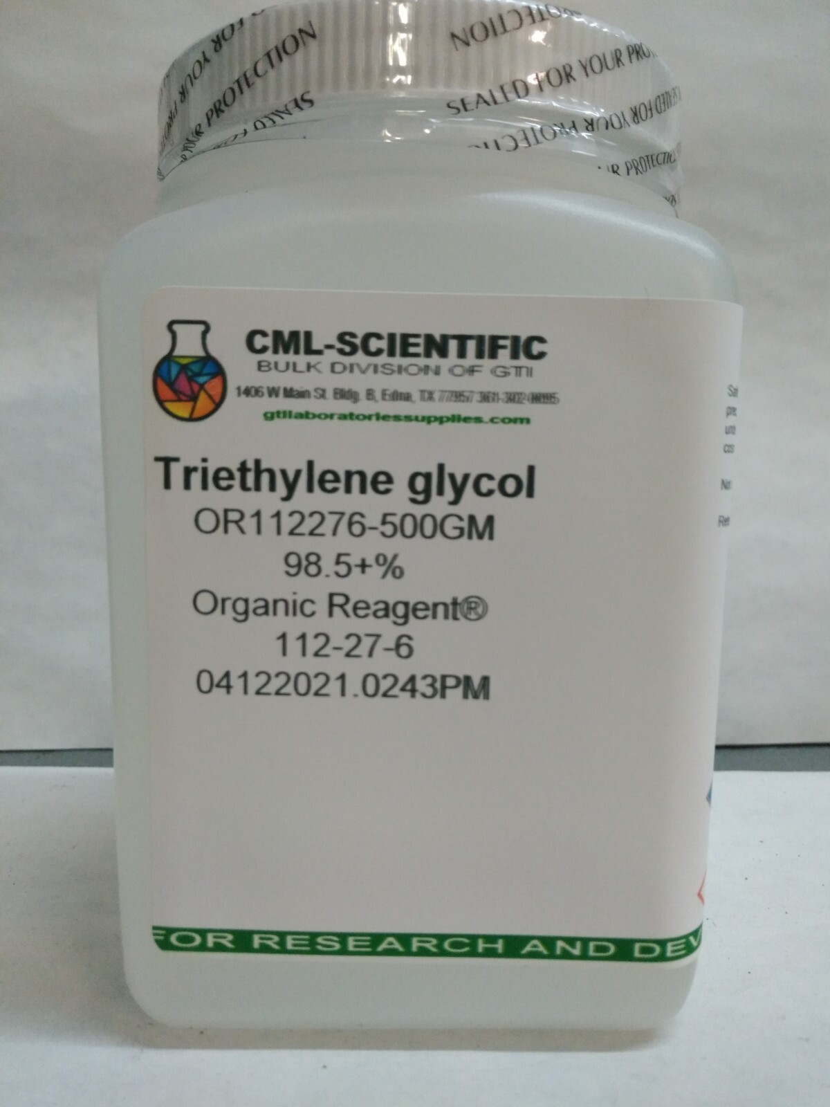Triethylene glycol, 98.5+%, Organic Reagent® 500g