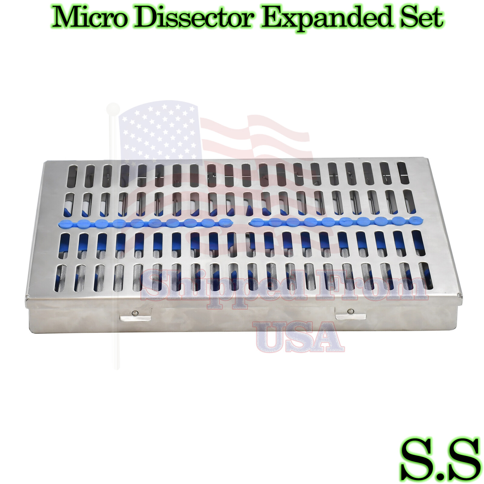 20 PCS Rhoton Micro Dissector Expanded Set With Free Sterilization Tray DN-2235