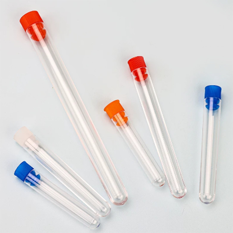 1/5/10/20/50/100Pcs Plastic Clear Lab Test Tubes Vial Sample Container Bottles
