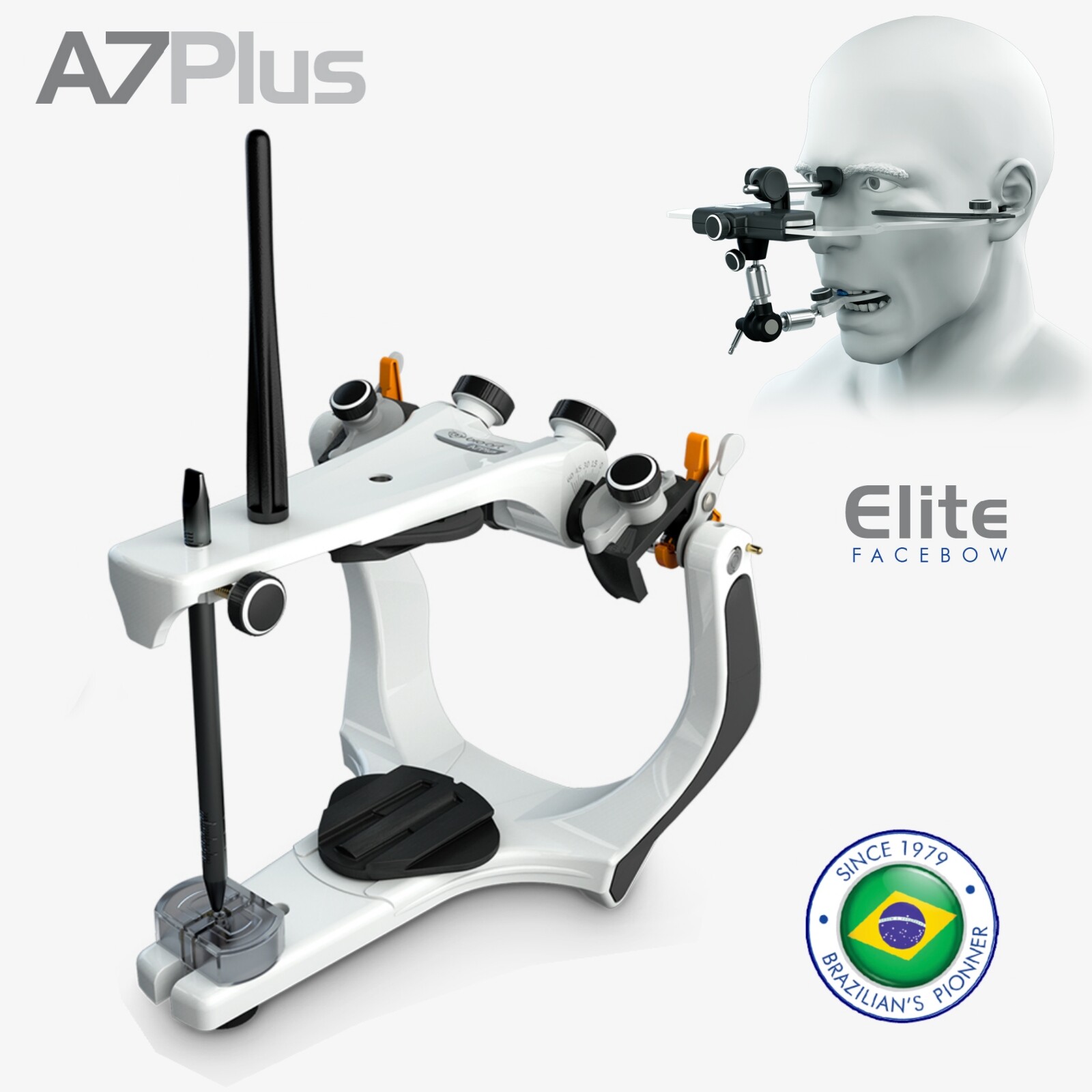 BIOART Dental Semi-Adjustable Articulator A7 Plus w/Elite Facebow Made in Brazil