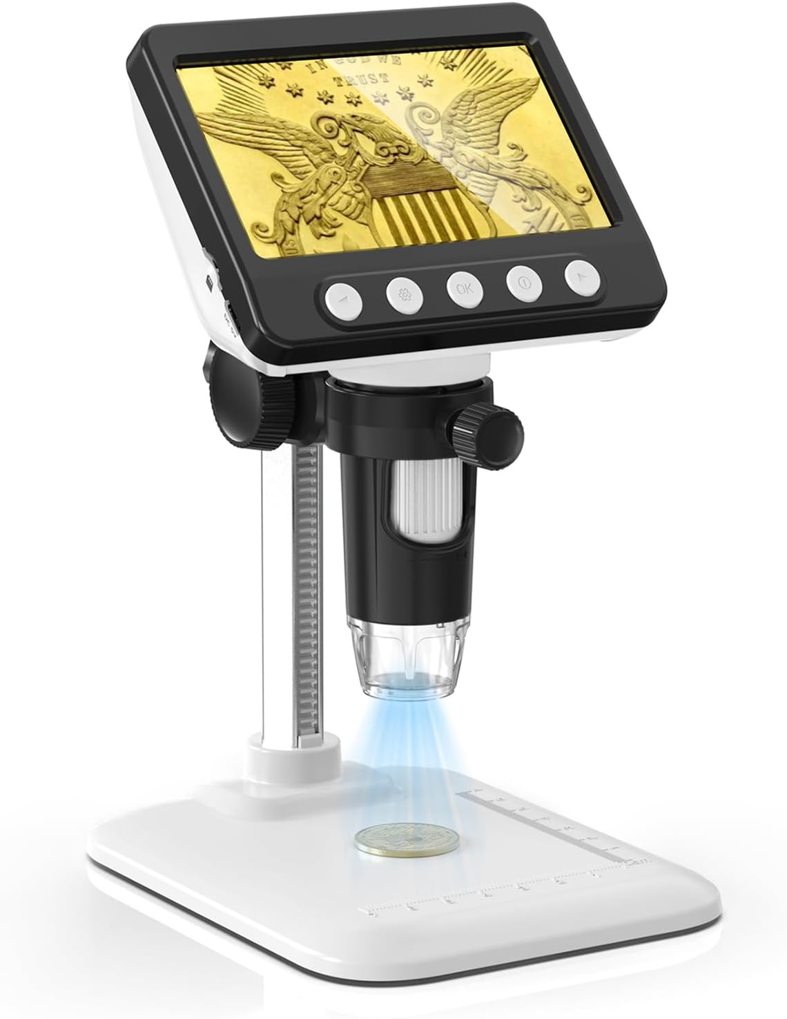 Coin Microscope for Error Coins, 4.3 Inches 1080P LCD Digital Microscope, 50X…