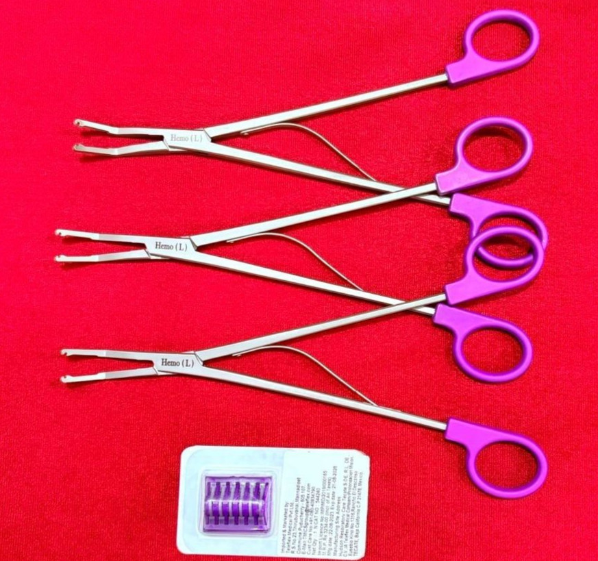 Open Surgery Hem-o-Lok Applier Purple (L Size) with Cartridge Reusable – 3 nos.