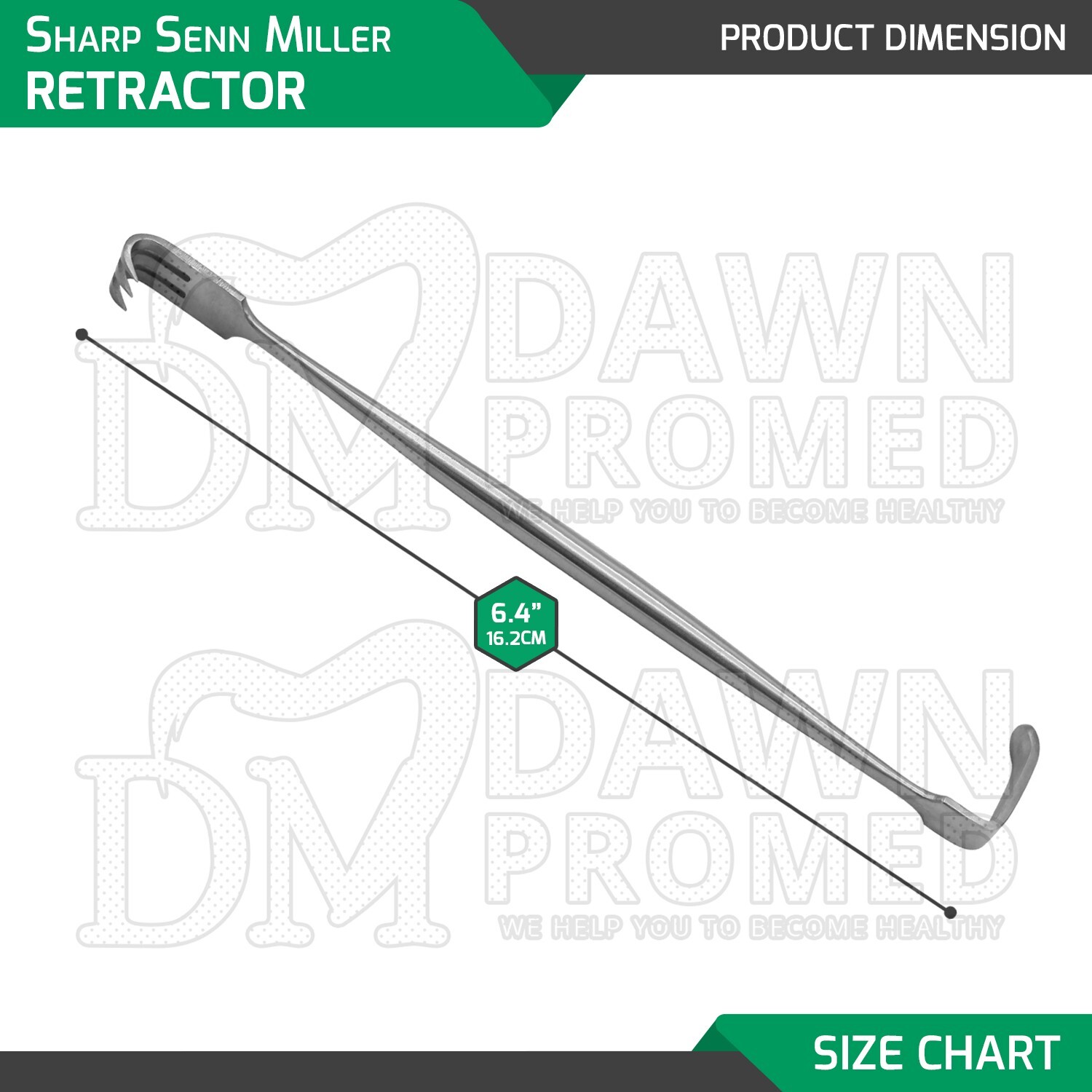 2 Pcs Senn Miller Retractors Sharp & Blunt 6 3/8″ Double Ended Dermatology Set