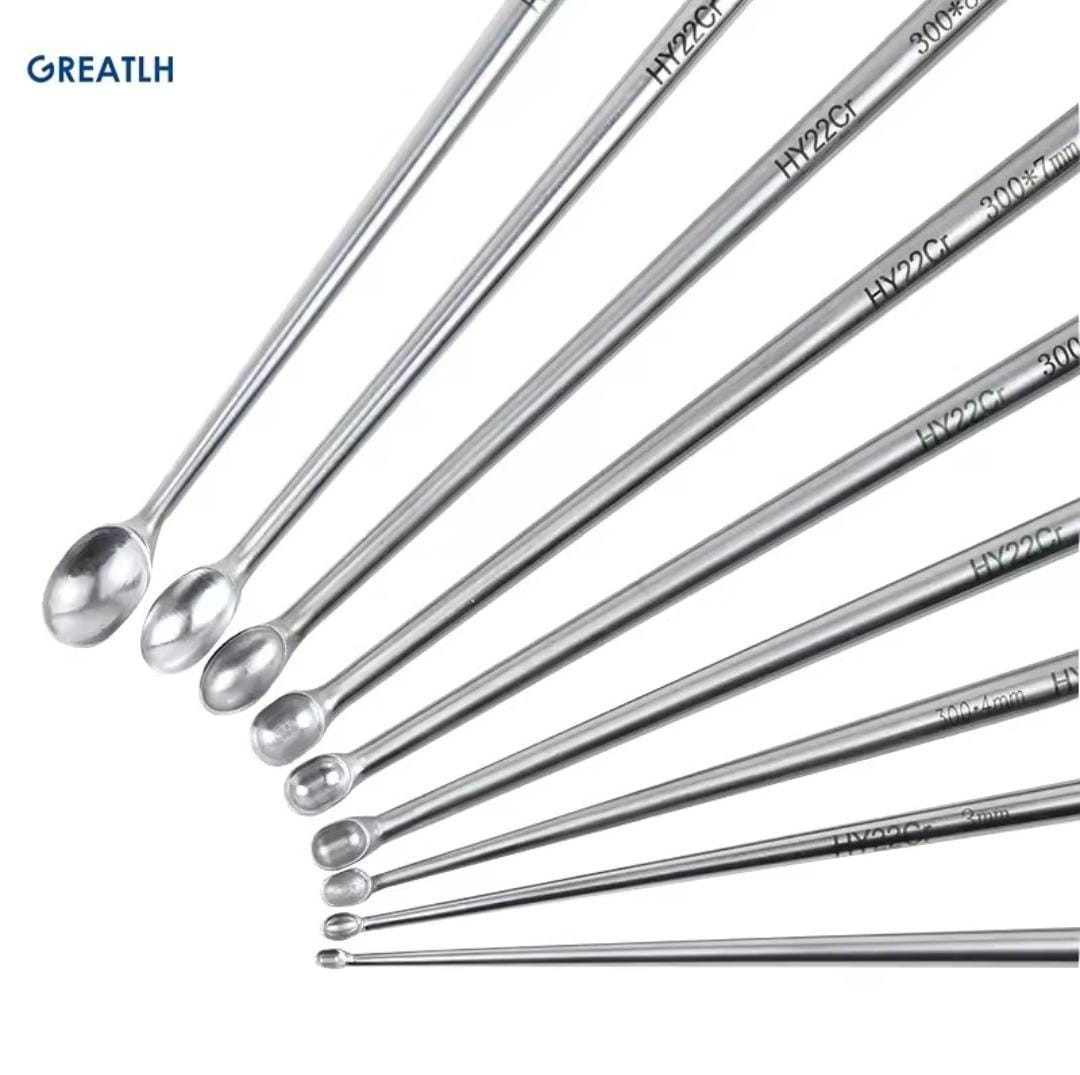 Halle Spinal Bone Curettes Set Oval Cup Orthopedic Surgical Instrument