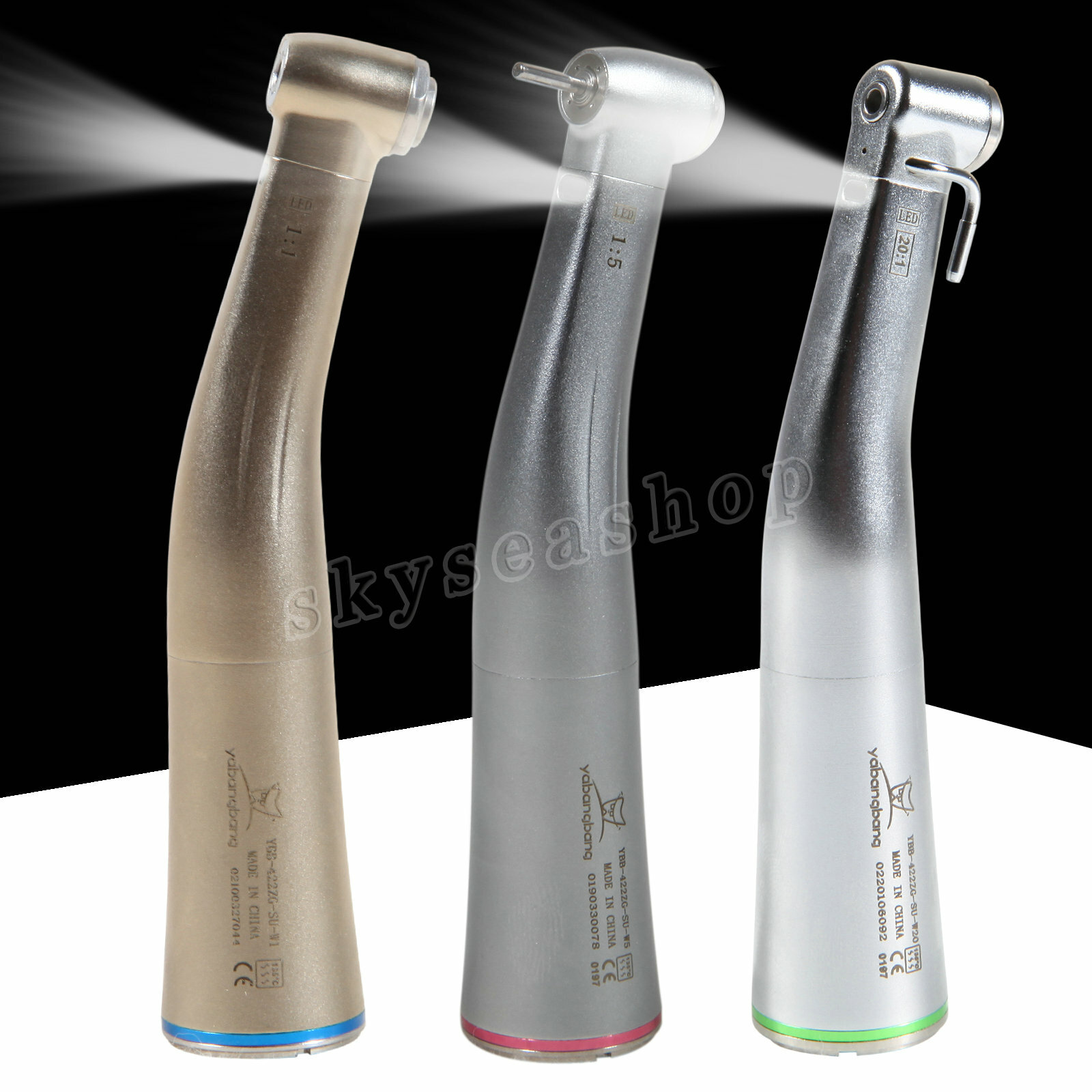 Dental 1:5/ 1:4.2/ 20:1/ 1:1 LED Fiber Optic Contra Angle fit NSK Electric Qa