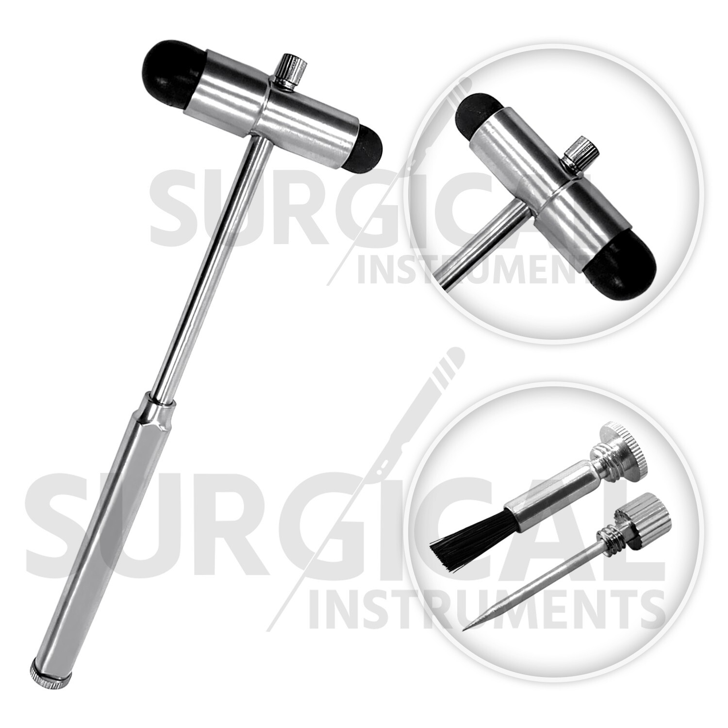 7 Pcs Neurological Percussion Reflex Taylor Buck Hammer Pinwheel, C128 German Gr