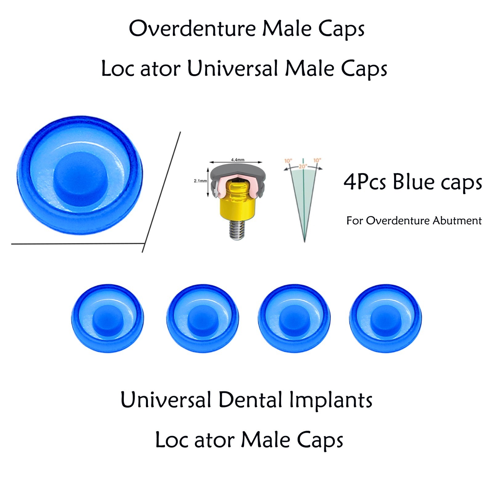 Dental Zimmer Tapered Screw-Vent Locator Abutments TSV Ø3.5/4.5mm Retention Caps