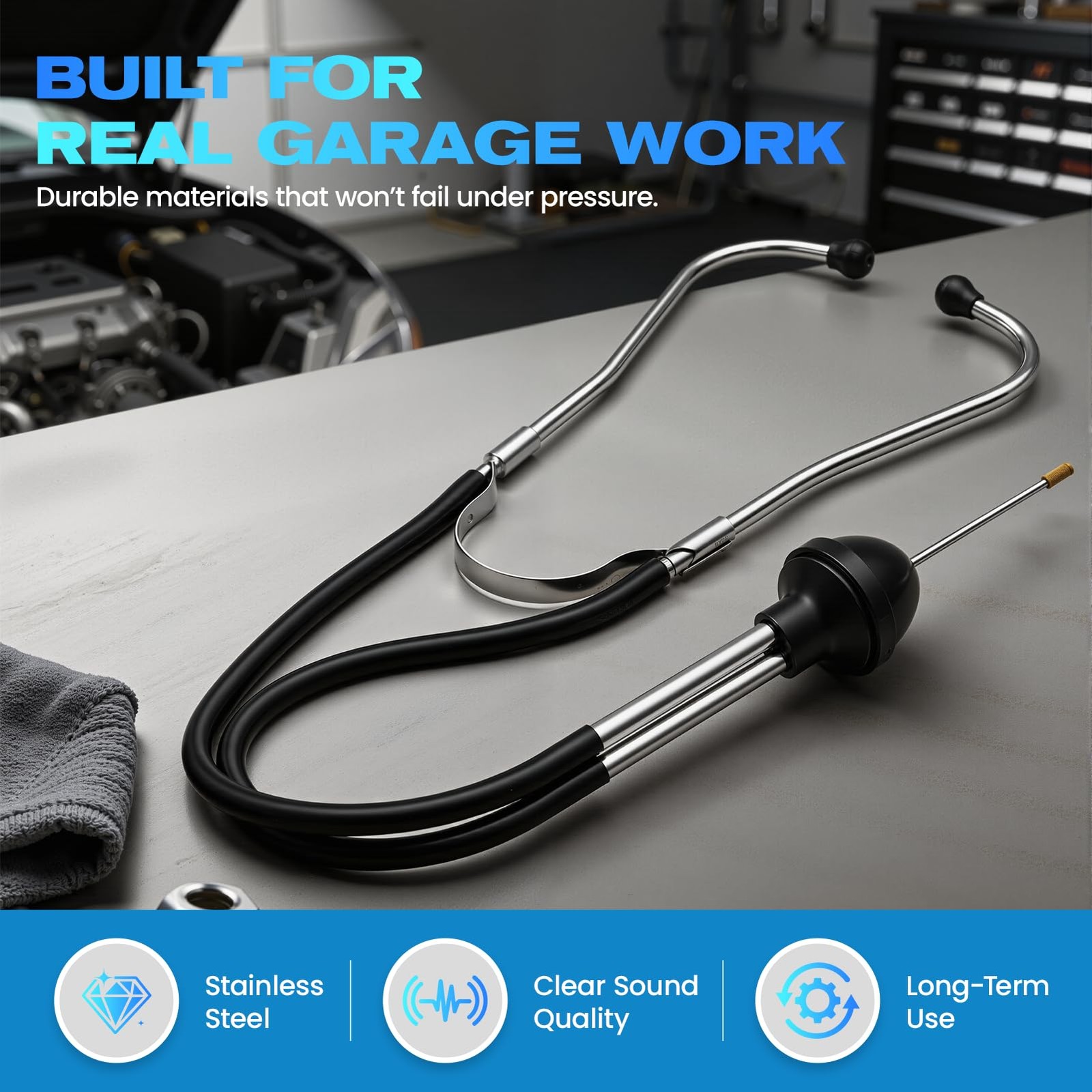 Mechanic Stethoscope Automotive Engine Noise Diagnostic Tool – Sound Detectio…