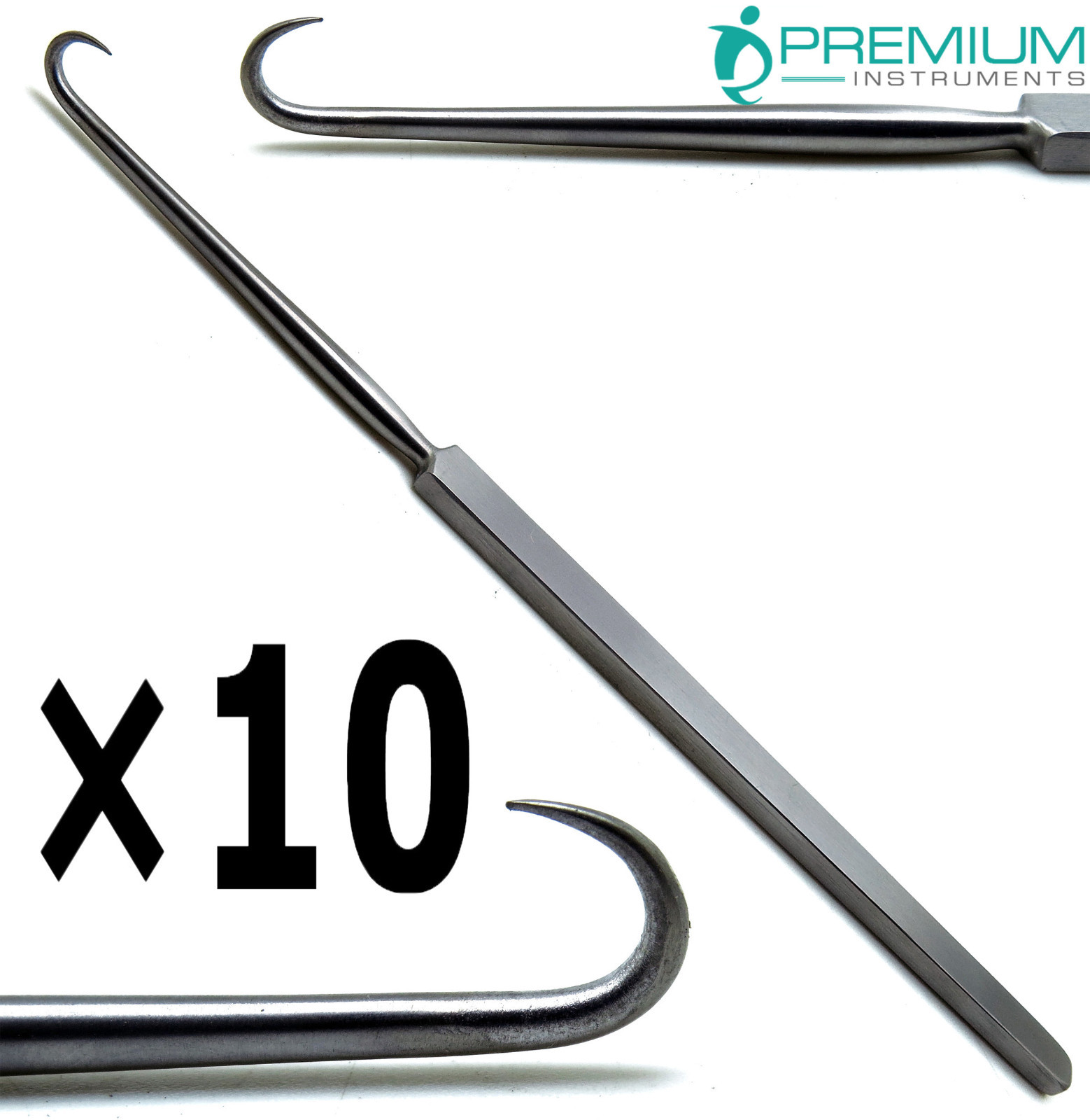 10× Joseph Skin Single Hook Sharp Prong 6.25″ Retractor Flat Handle Instruments