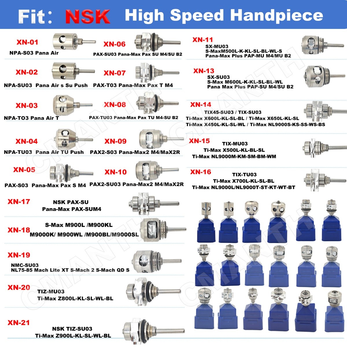 Fit NSK S-Max M500L/M600L Pana-Max Plus PAP-MU/SU M4 B2 High Speed Turbine Rotor