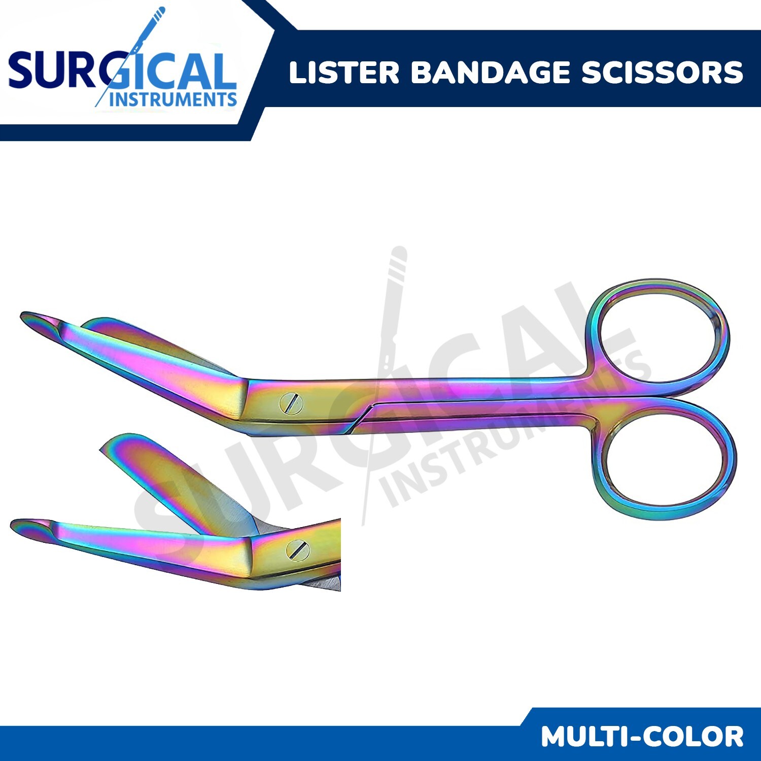 Lister Bandage Scissors 4.5″ Multi Rainbow Titanium Color Surgical German Grade