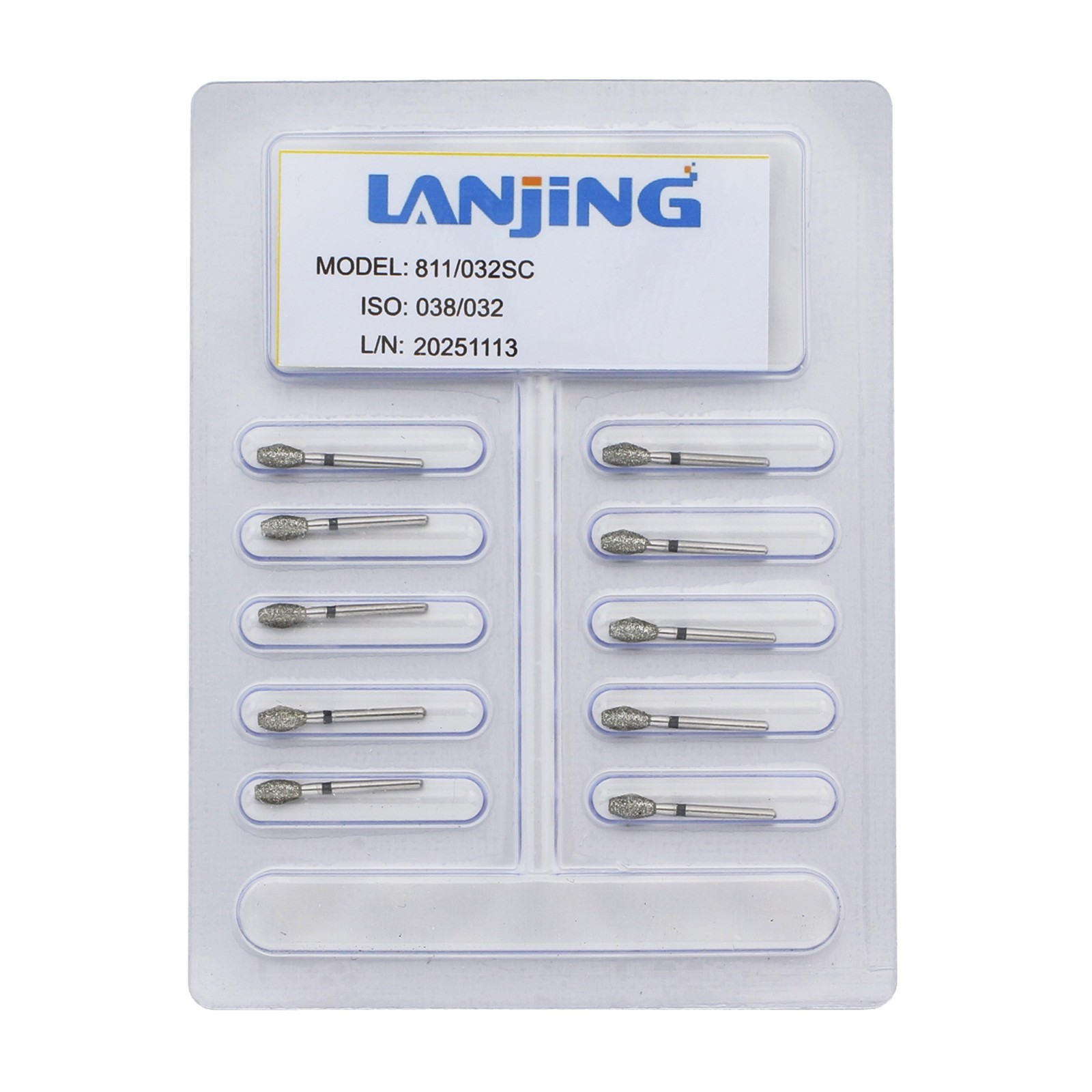 Dental Diamond Burs Barrel Super Coarse 811/032SC FG Bur High Speed Burr EX-11SC