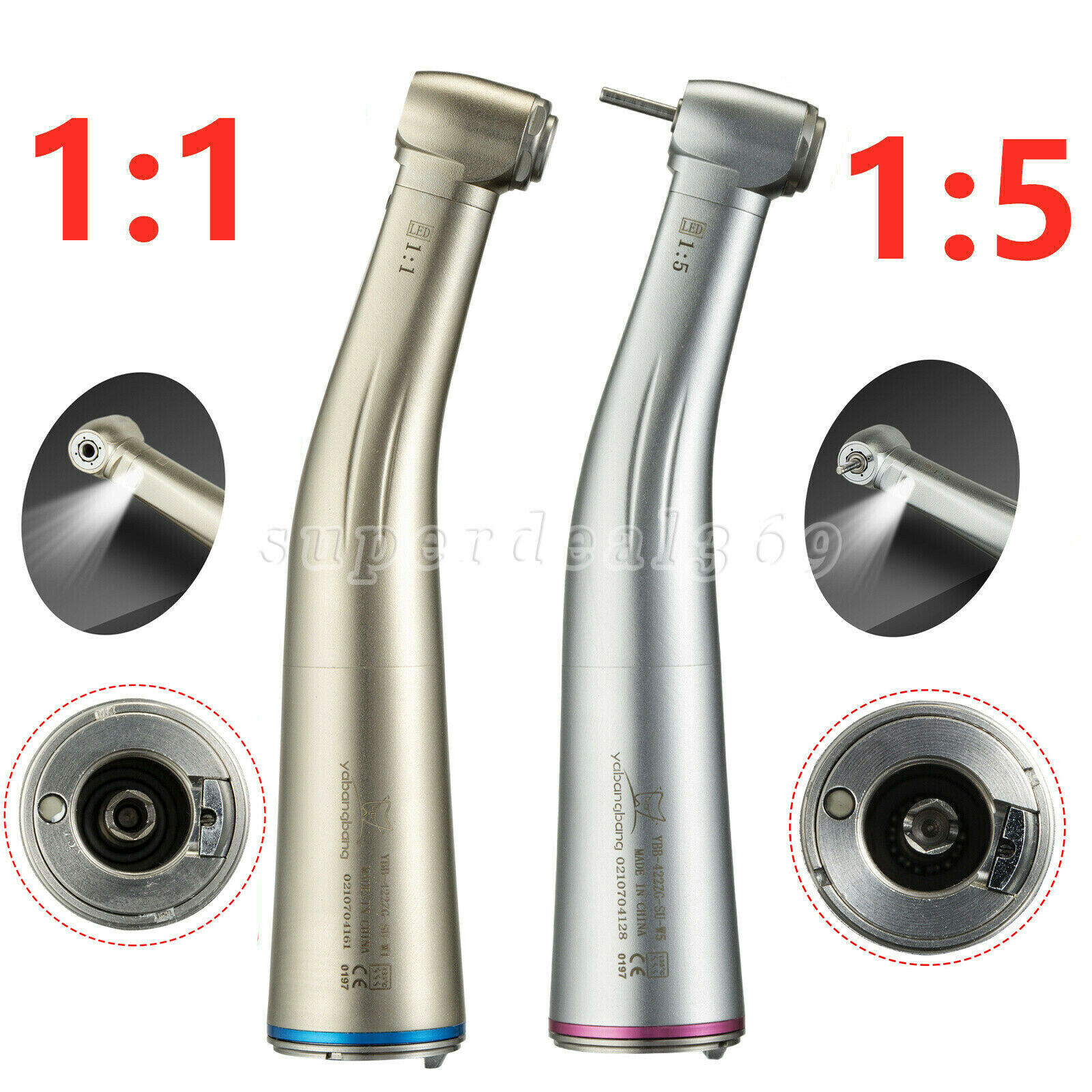 US! Dental NSK Style 1:1 1:5 Increasing (LED Light) Contra Angle Handpiece Or