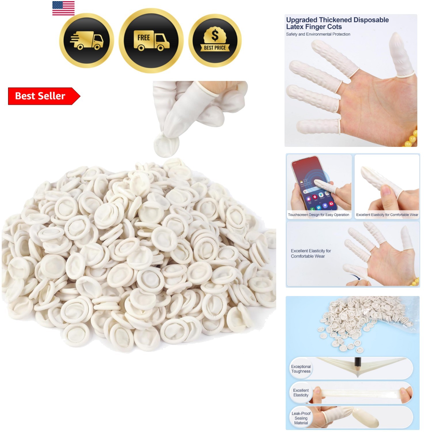 Finger Cots Finger Gloves DisposableApprox 480pcs,Medium Finger Protectors,Fi…