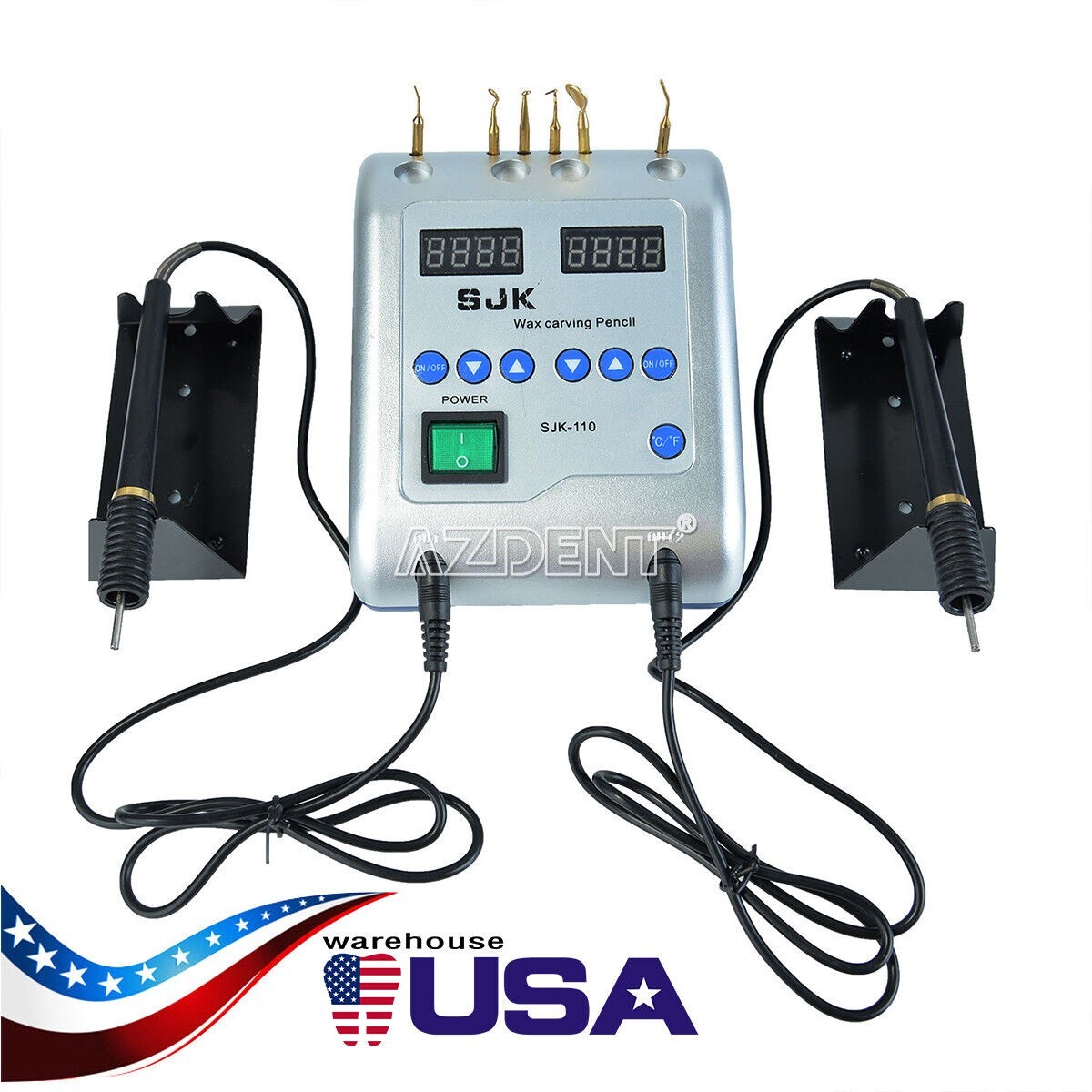USA Dental Lab Electric Knife Wax Carving Pencil Waxer SJK + 6X Tips + 2X Pens