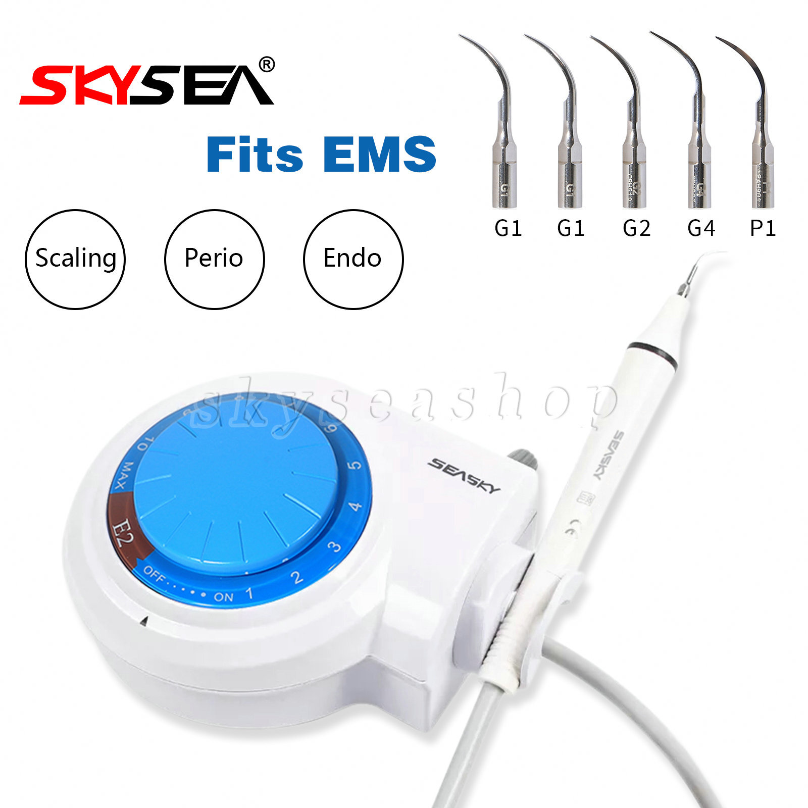 Dental Ultrasonic Piezo Scaler Fits SKYSEA EMS Cavitron Handpiece 5 Tips