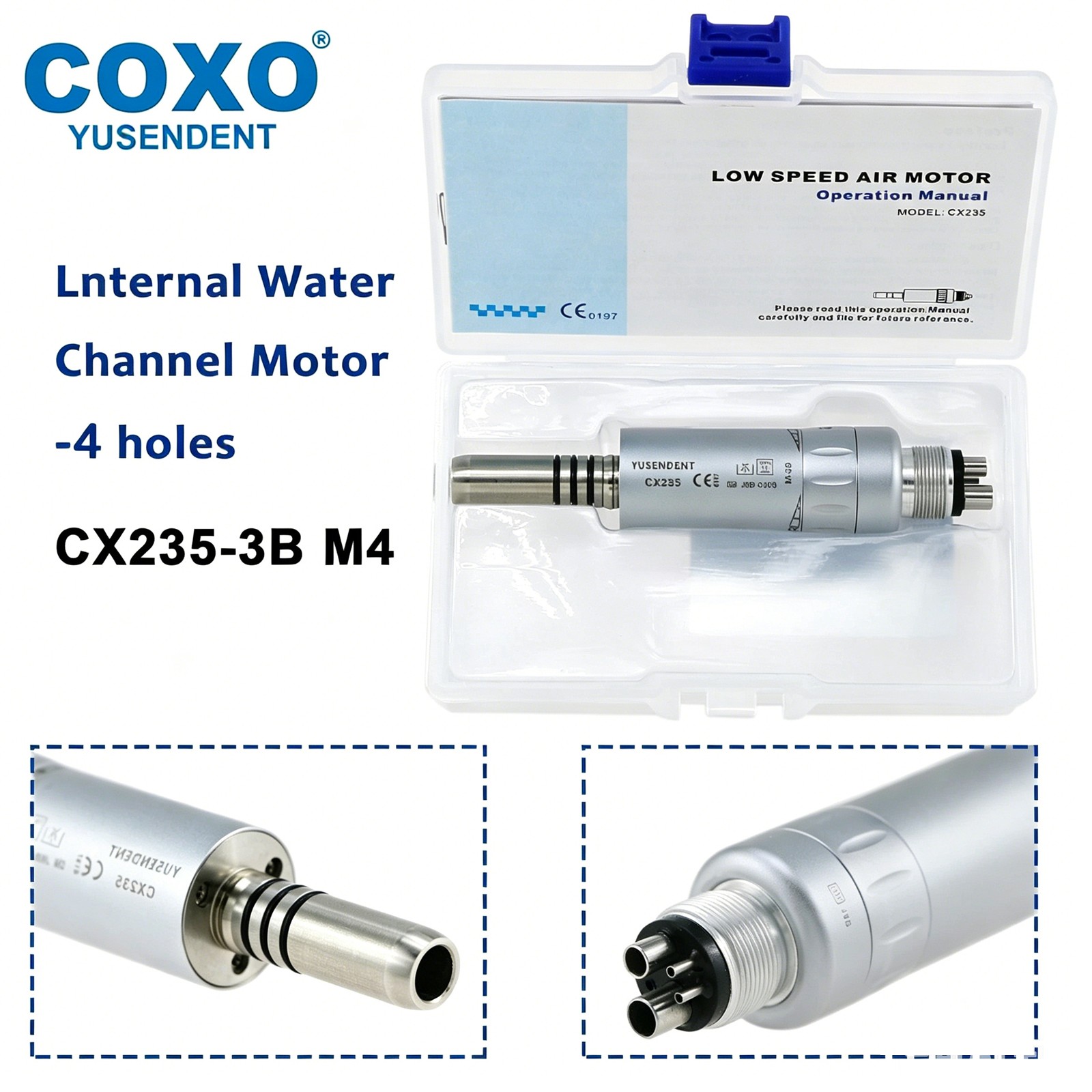 COXO Dental Low Speed Contra Angle Handpiece Air Motor 2/4 Holes Rotor Head Part