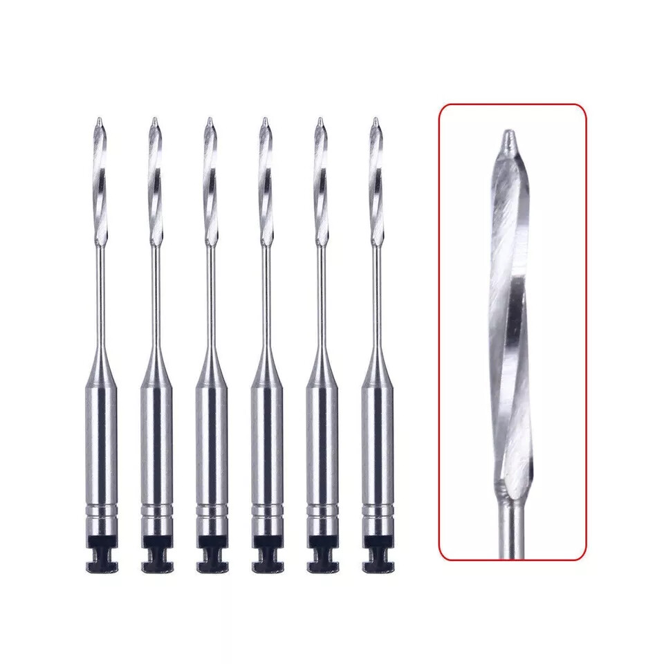 6 Pcs Dental Peeso Reamers Endodontic Stainless Steel Endo Root Canal File Burs