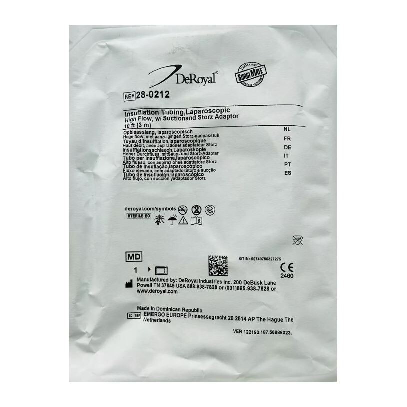 *20-Pack* DeRoyal Laparoscopic Insufflation 10′ Tubing 0.3 Micron Filter 28-0212