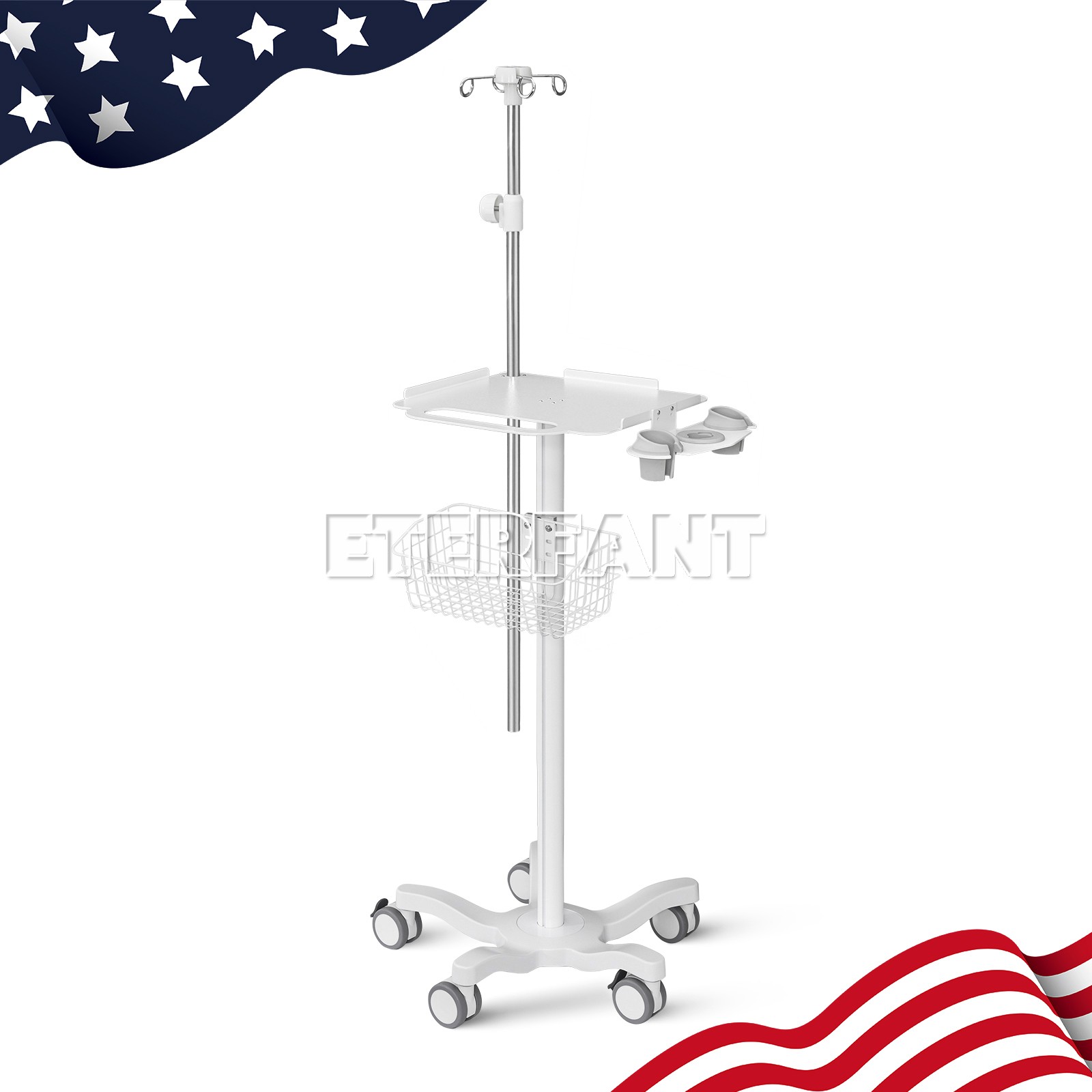 Dental Medical Mobile Folding Chair Air Turbine Set Blue/Rolling Trolley Cart