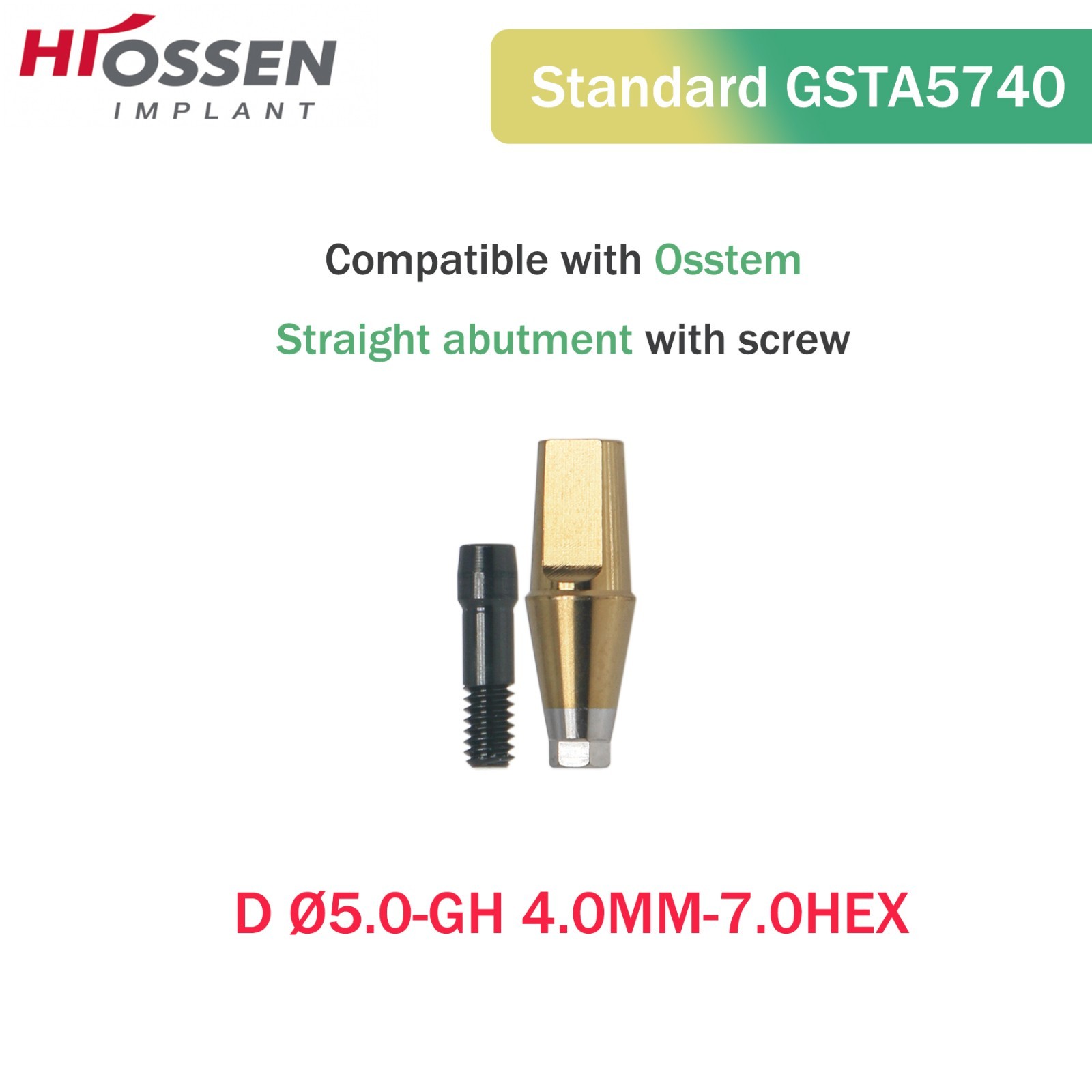 Hiossen ET III MINI Regular Hex Straight Transfer Abutment Implant 4.5/5.0/6.0mm