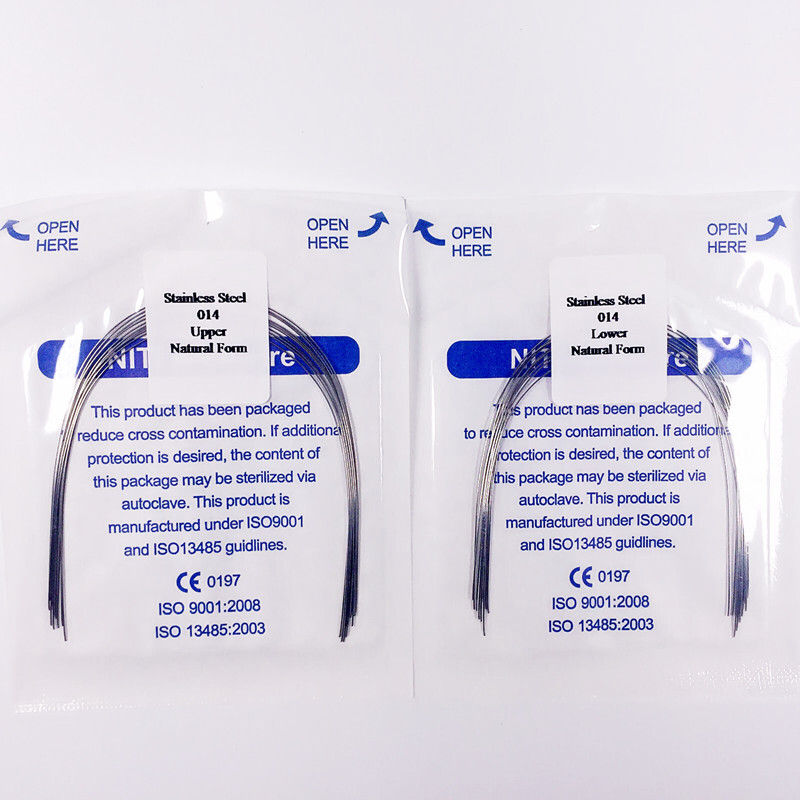 10 Bags Dental Natural Arch Wires Round Stainless Steel 014 (Upper1/2+ Lower1/2)