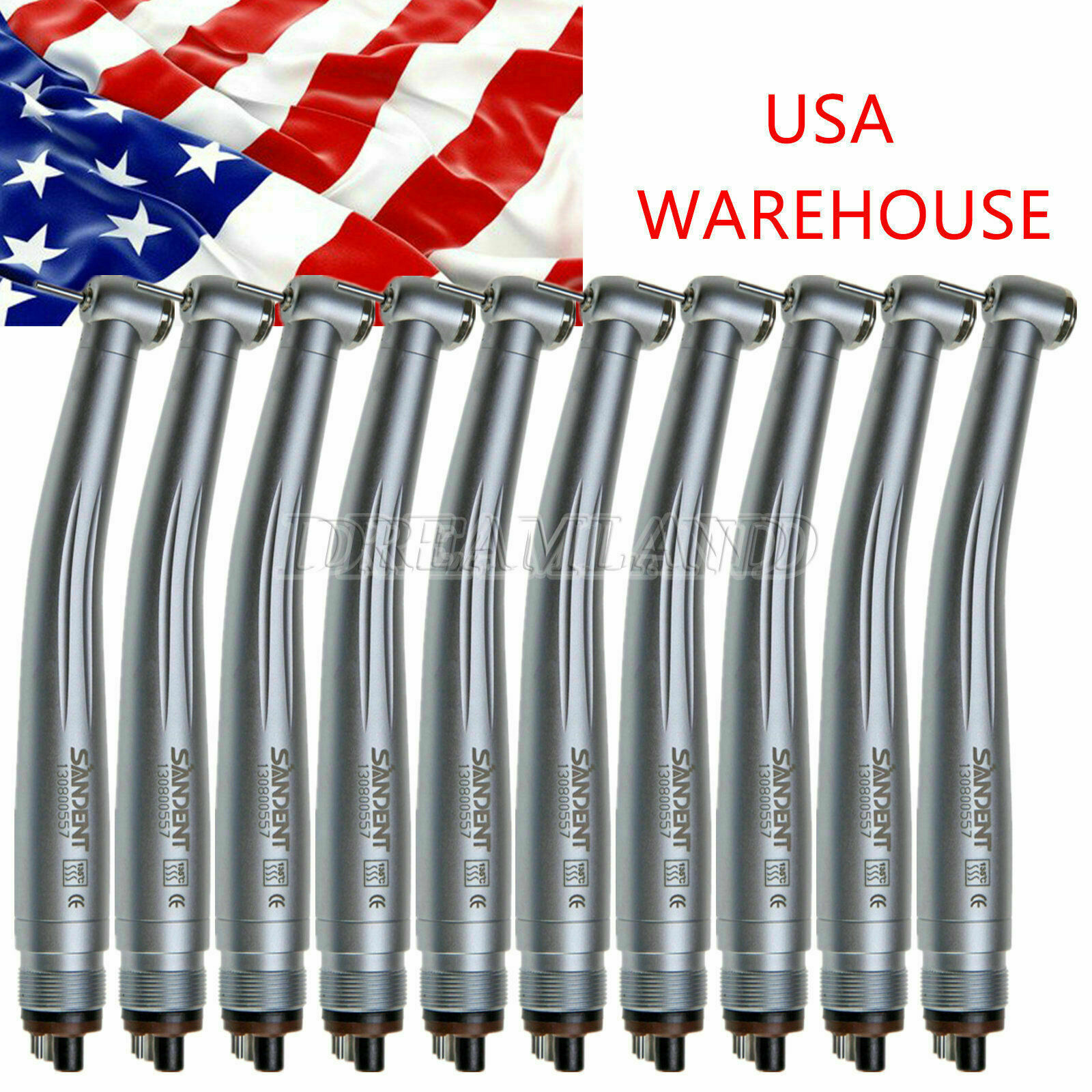 10 NSK Pana style High Speed turbine Handpiece Clean Head Spray 4 Hole connector