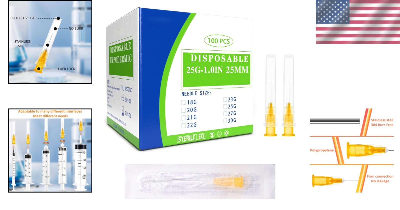 High-Quality 100 Disposable Needles – 25 Ga 1 Inch for Precision Dispensing