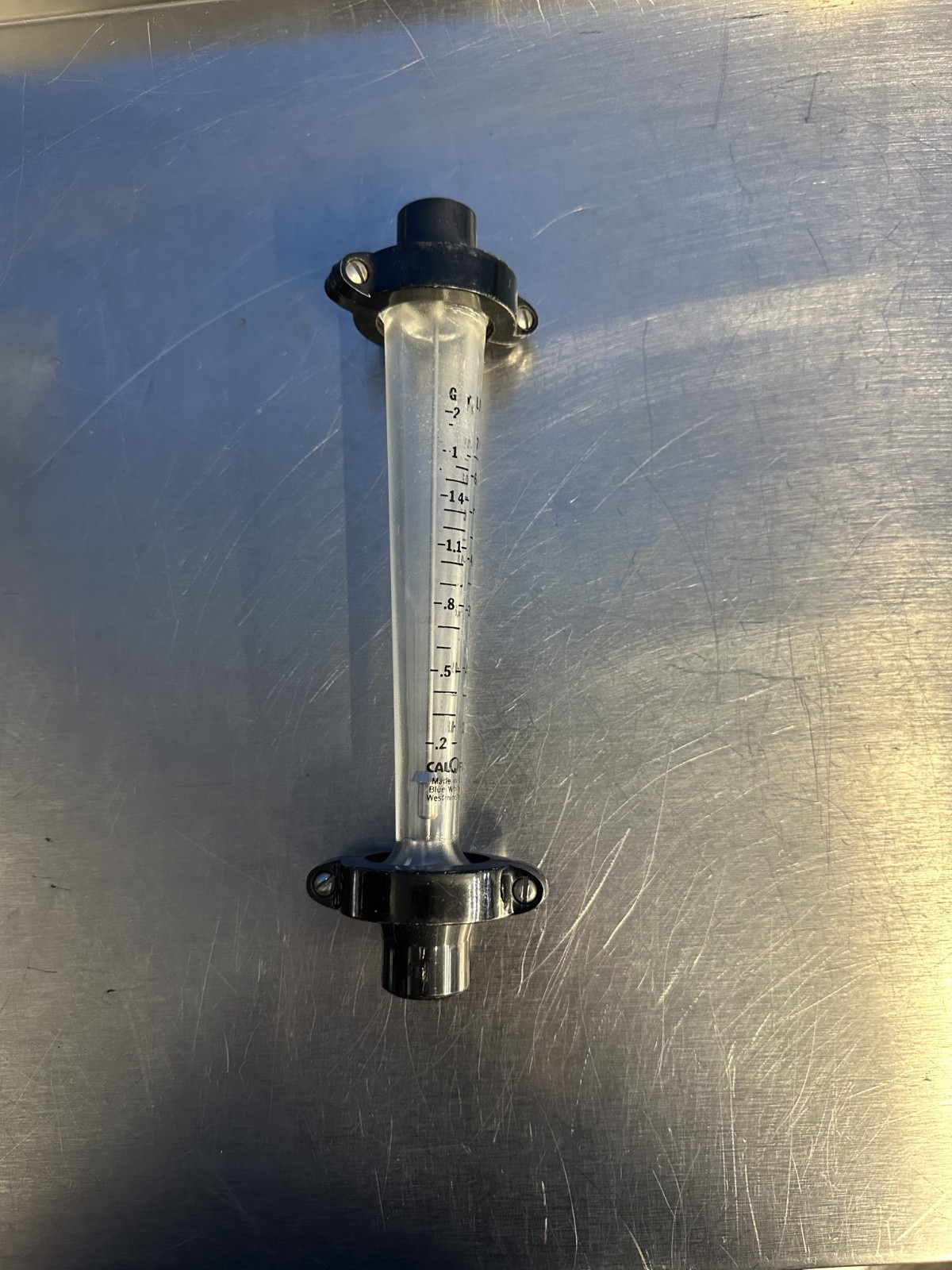 Blue-White Industries CALQFLO Flowmeter 0.2–2.0 GPM Lab Water Panel Mount