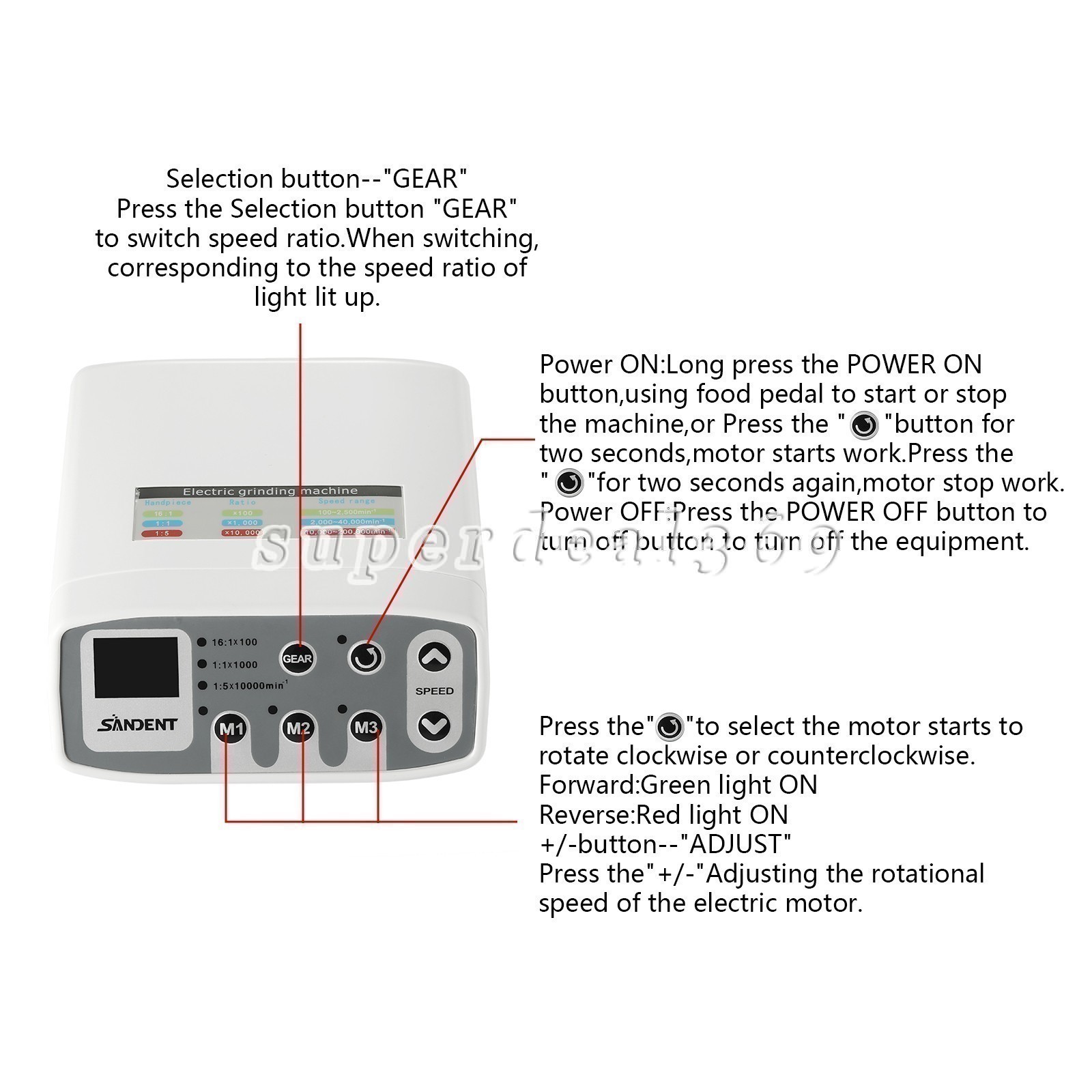 Dental Electric Micro Motor Brushless / 1:5 1:4.2 1:1 Straight Contra Angle dk