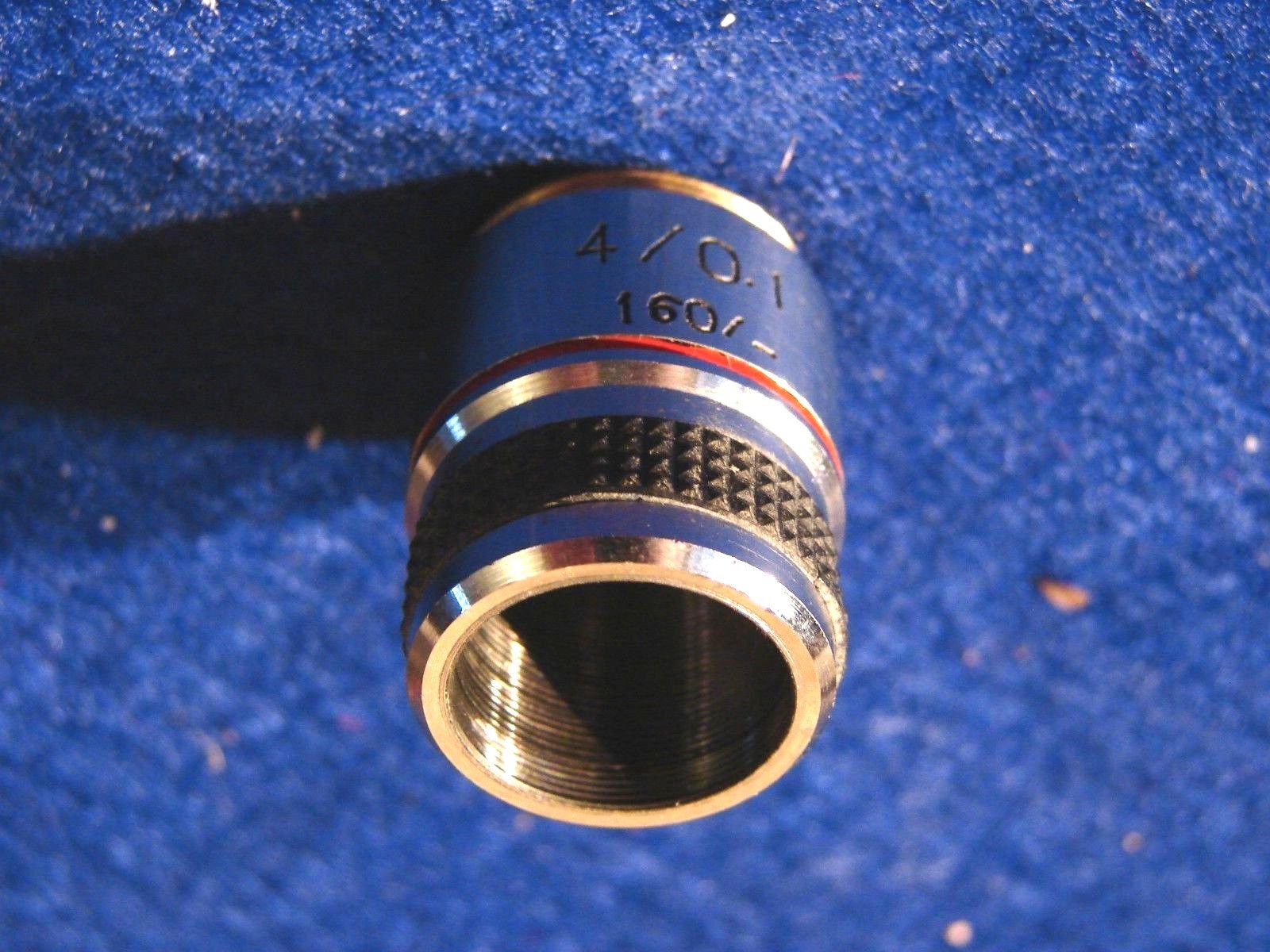 Microscope Objective in Excellent Condition, Unknown Manu, 4x 0.10 NA 160/-