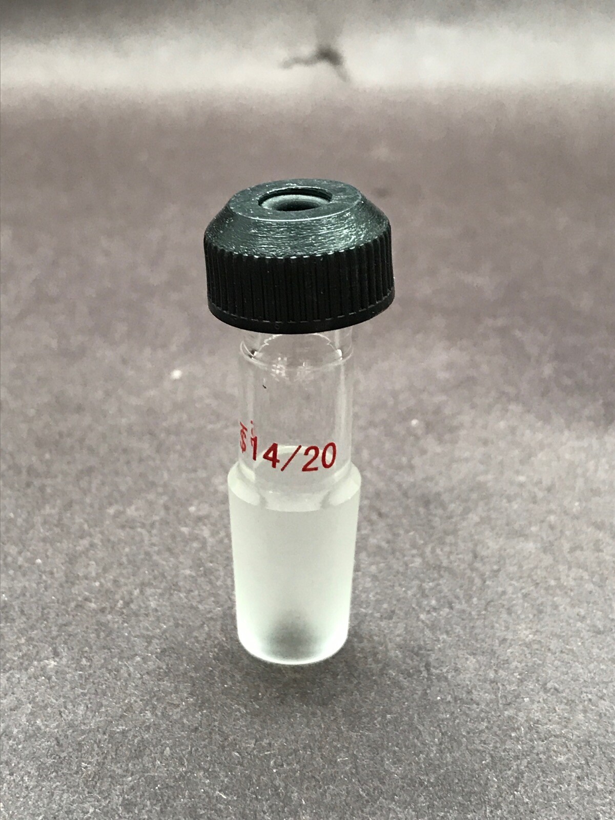 Laboratory Glass 14/20 Joint Straight Inlet Adapter w/ Septa Cap