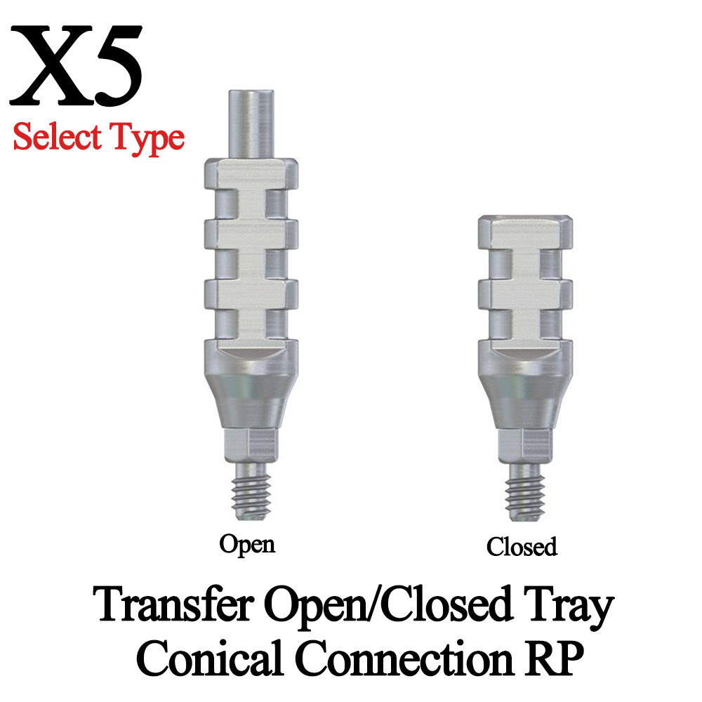 5pcs Dental Conical Connection RP Open/Closed Tray Transfer Titanium Lab Ø4.3mm