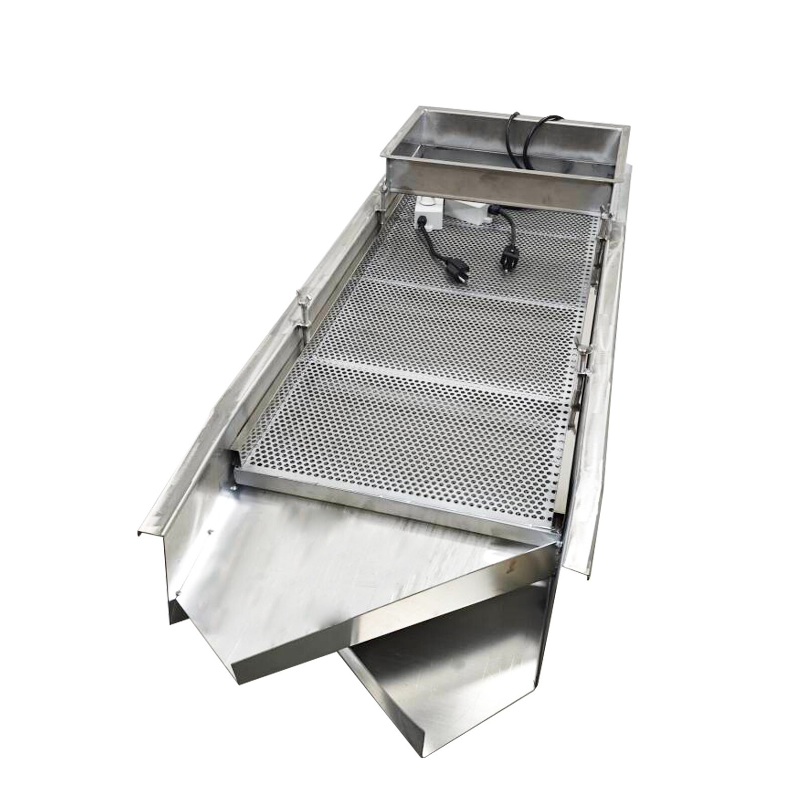 Double Layers Linear Vibrating Screen Sifter 6mm&3mm Sieve Screen Shaker 110V