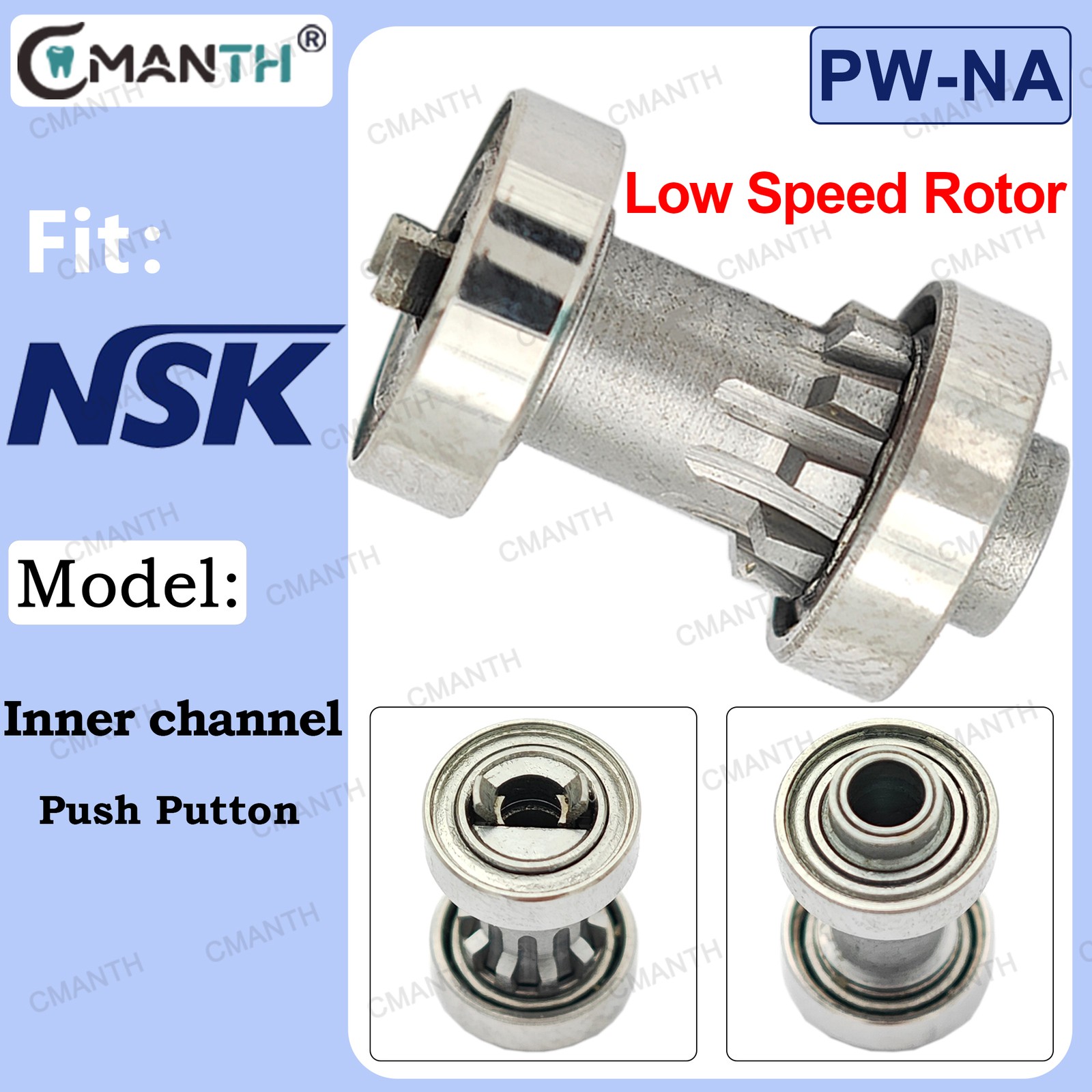 Dental Turbine Cartridge Rotor For fit NSK Inner Channel Low Speed Handpiece