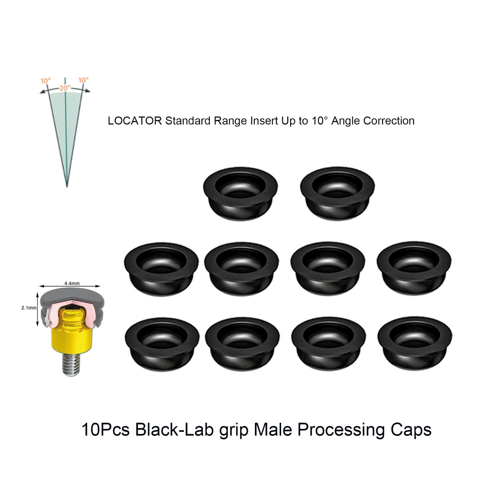 10Pcs Dental Abutment Retention Caps Inserts Used For Locat0r System