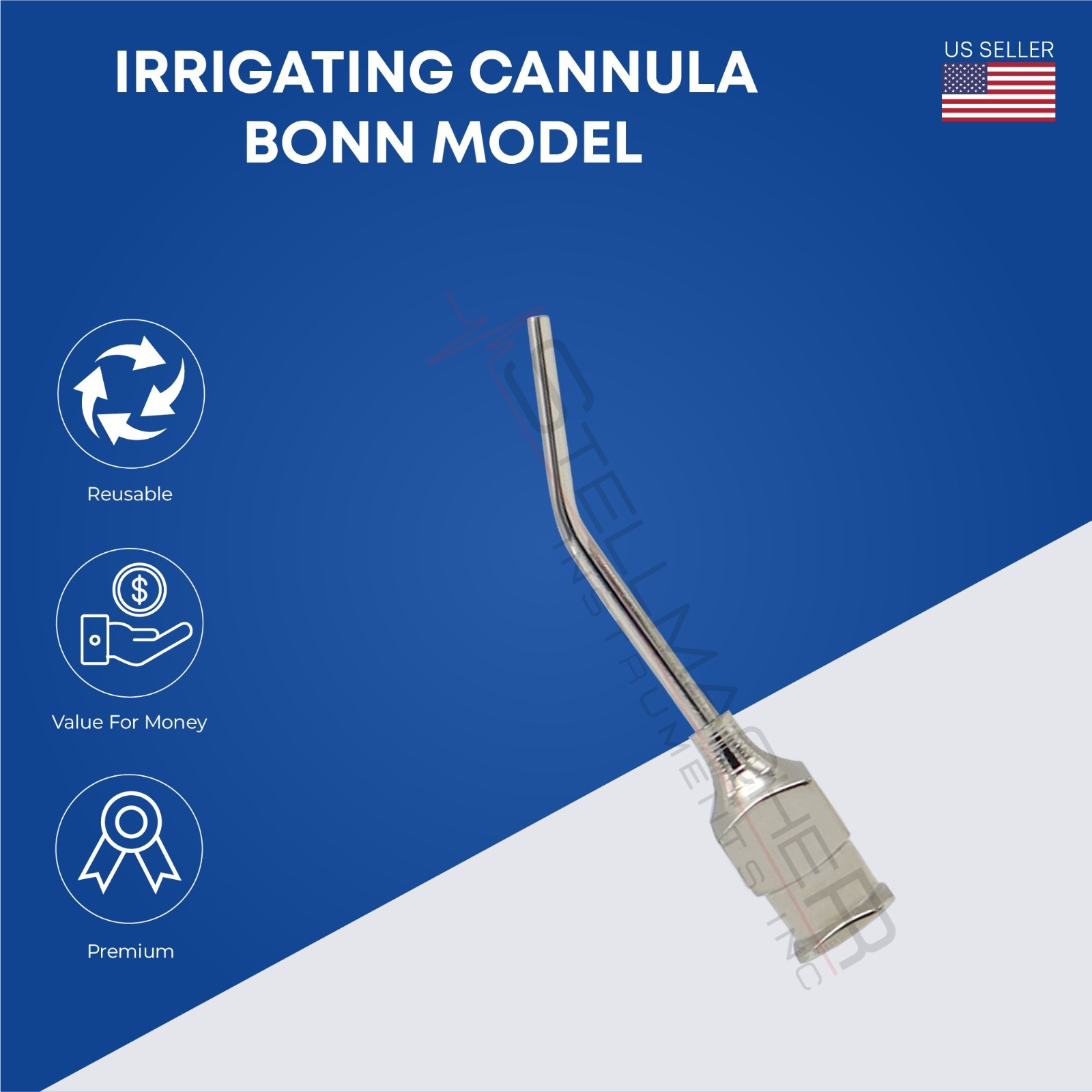 Irrigating Cannula Bonn Model Flat tip 19ga Surgical Ophthalmic Instruments