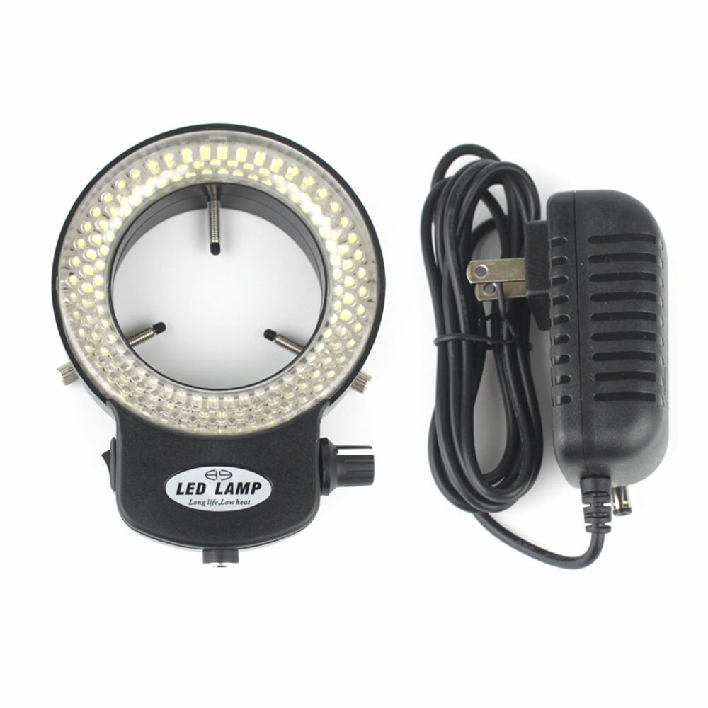 144 LED Bulbs Microscope Ring Light Illuminator Lamp US Plug Adjustable Control