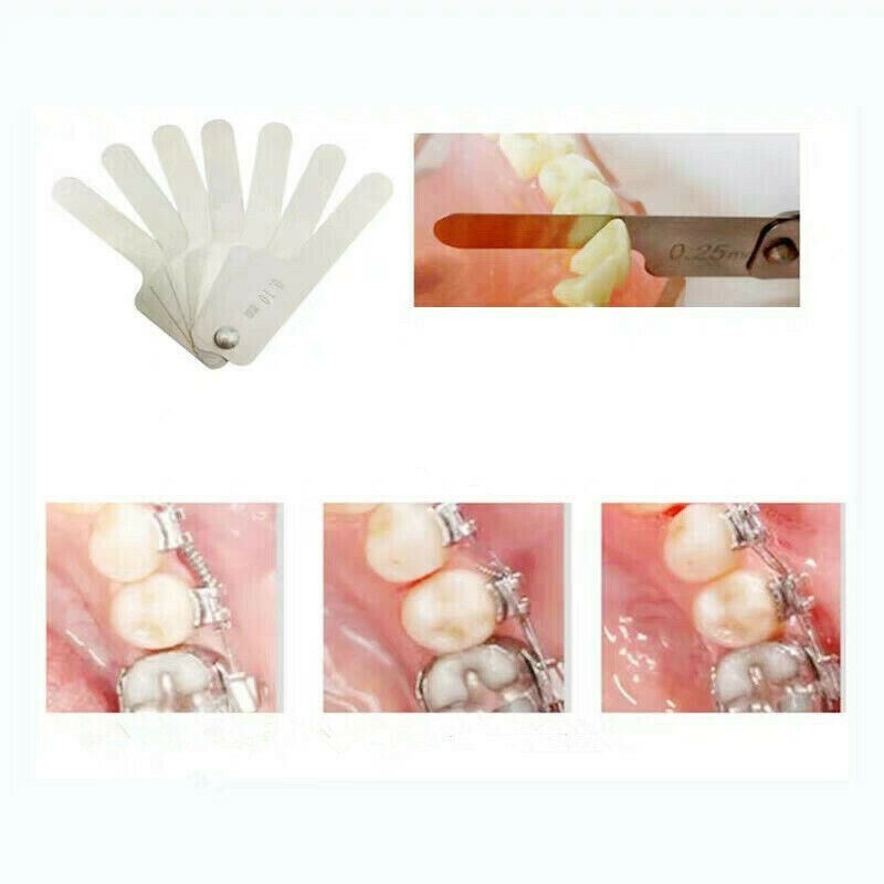 7 Pcs/Set Dental Orthodontic Interproximal Reduction IPR Gauge Ruler 0.10-0.50mm