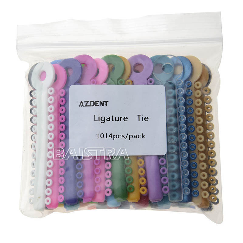 1014pcs/pack AZDENT Dental Orthodontic Elastic Ligature Ties Mixed Color