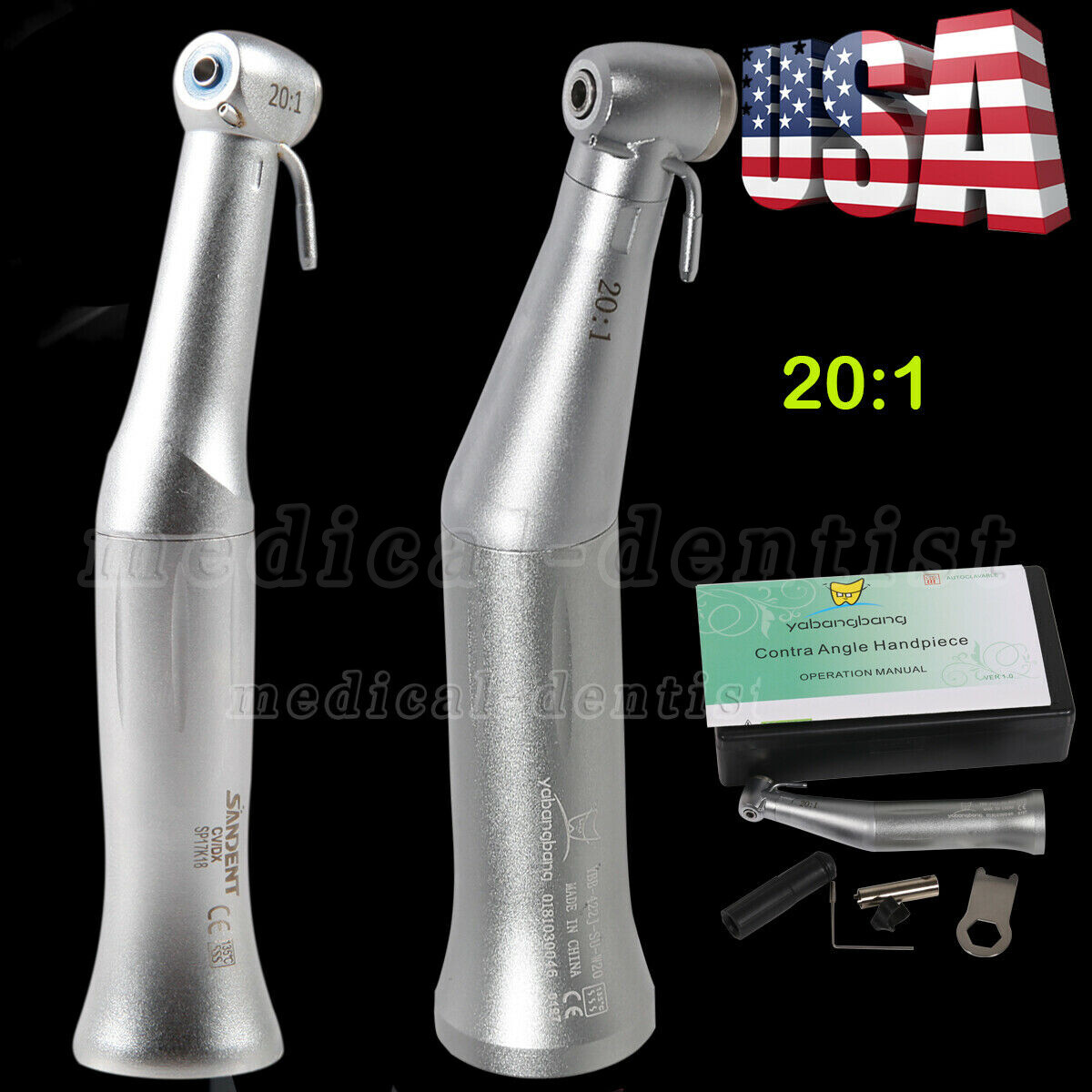 NSK MAX SG20 Dental 20:1 Reduction Implant Push Contra Angle Handpiece NY/NS