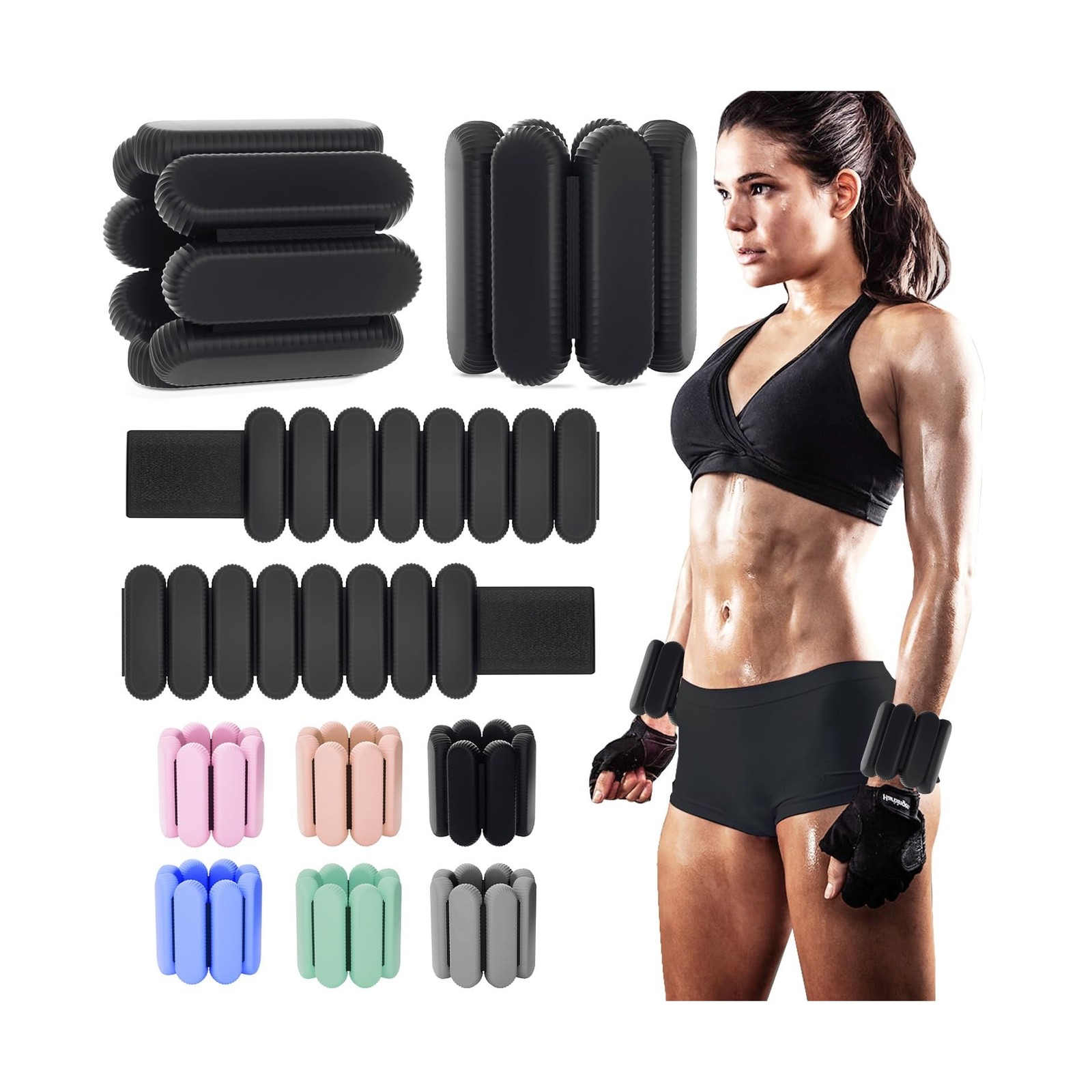 YOVKOK Adjustable Ankle Weights for Women Men,Wrist Weights set… FAST USA SHIP